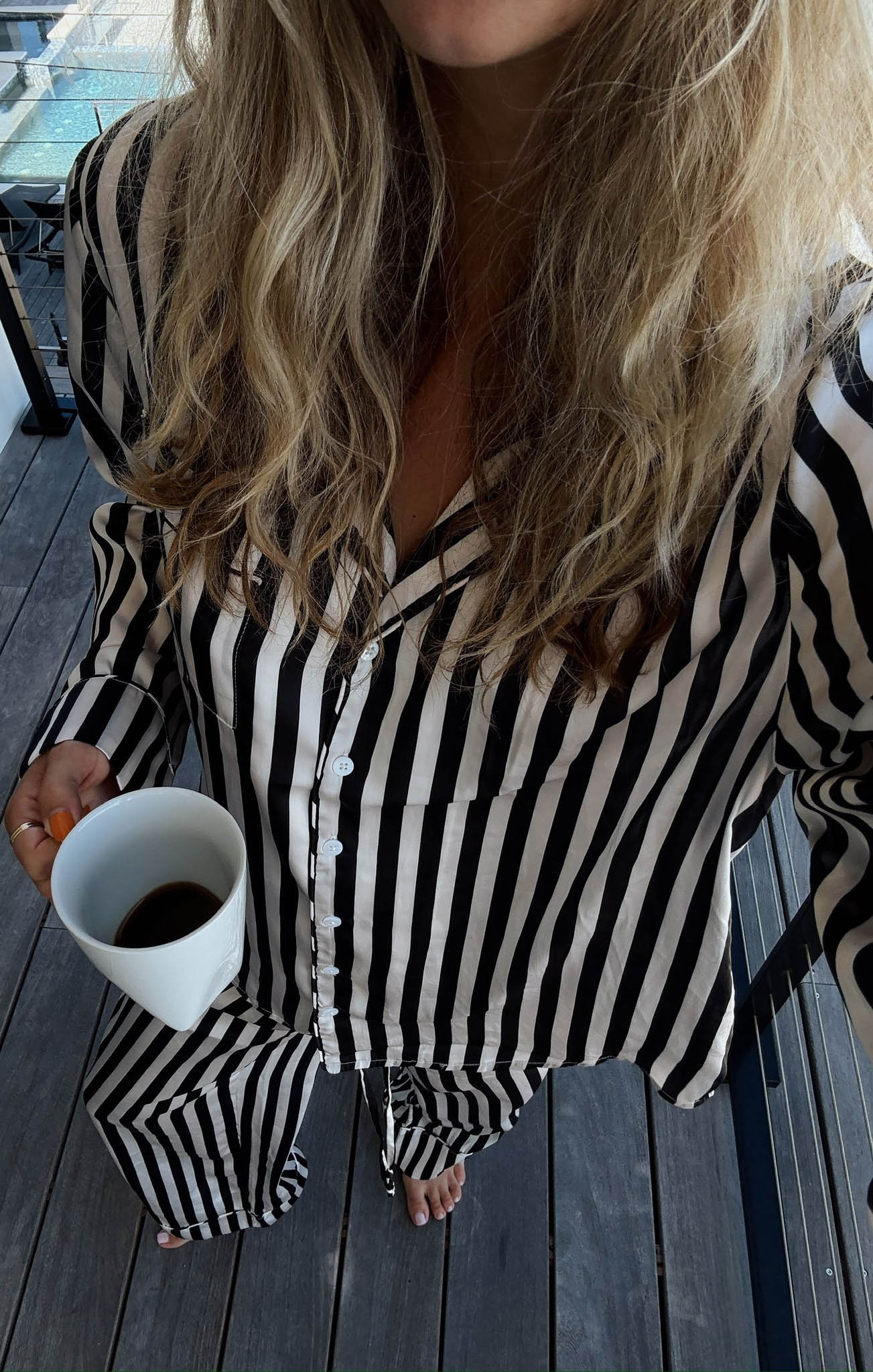 Classic PJ Set ~ Midnight Stripe Silky - Image 3