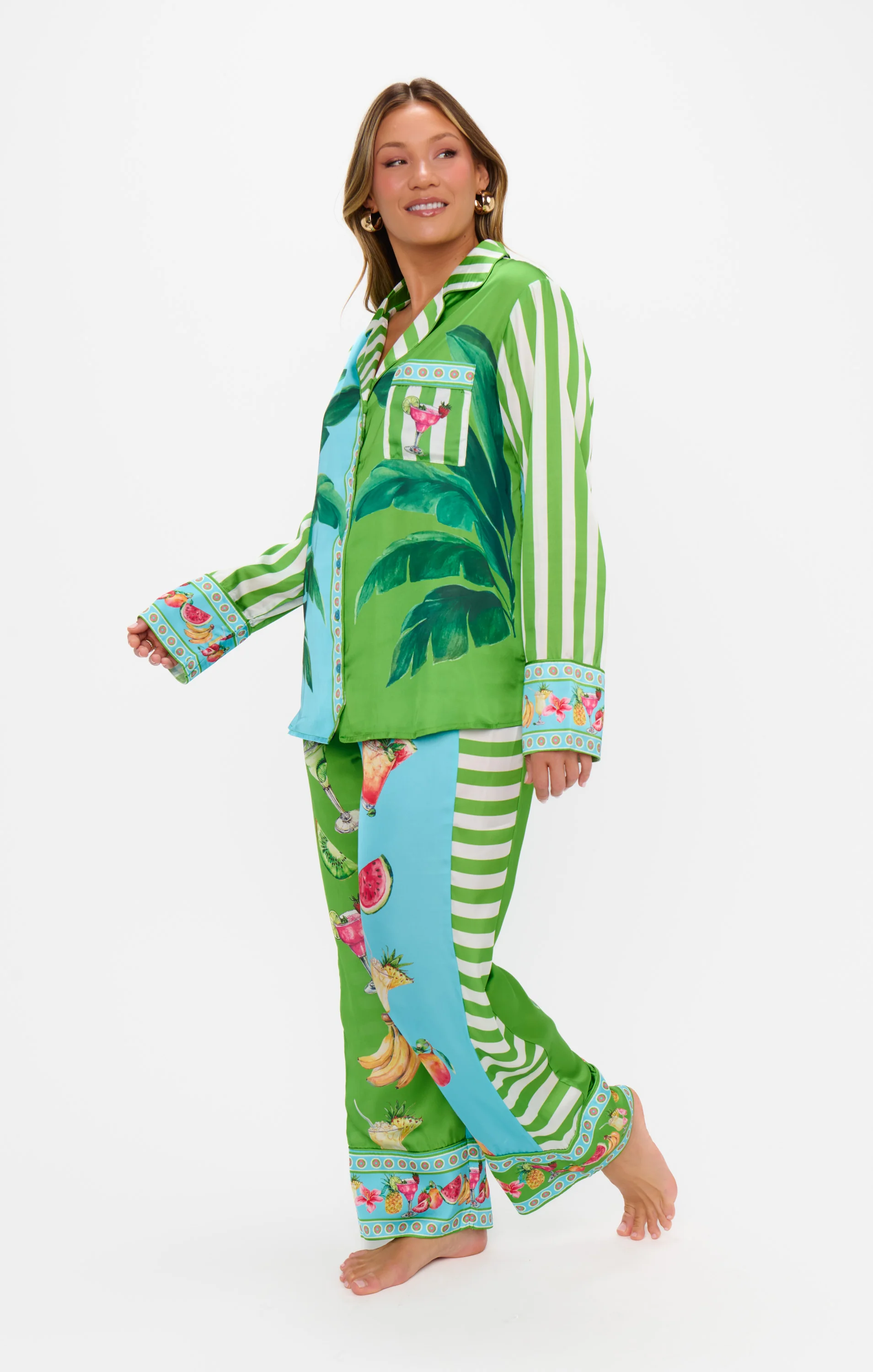 Classic PJ Set ~ Pina Colada Party Silky - Image 6