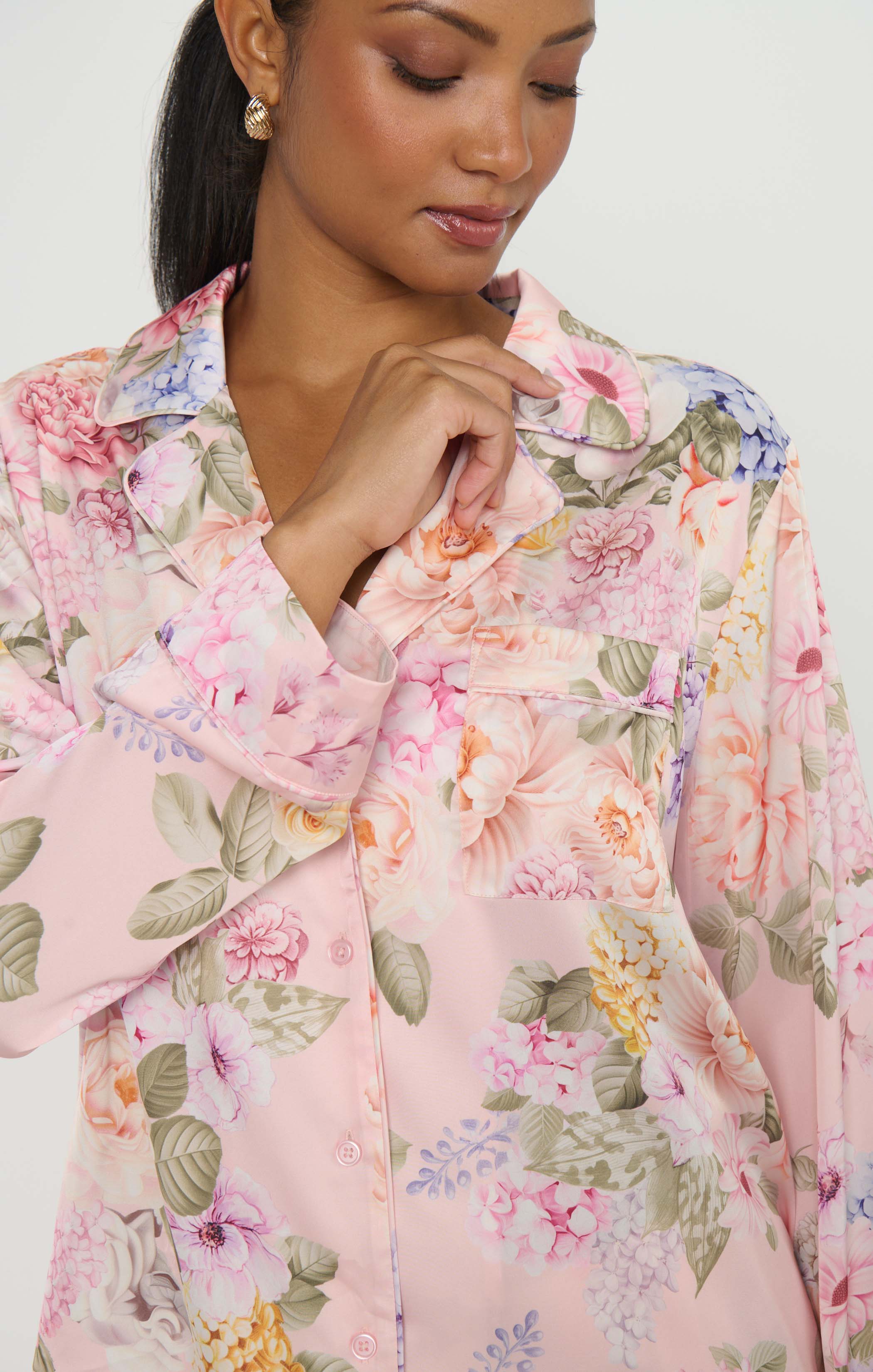 Classic PJ Set ~ Powder Pink Blooms - Image 3