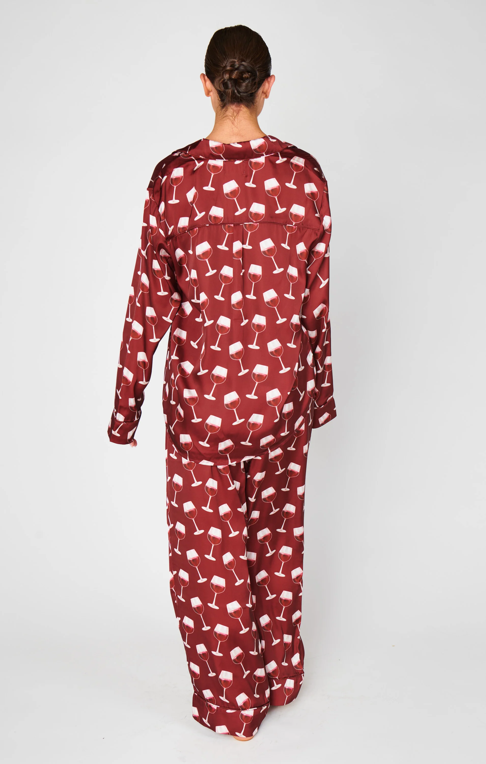 Classic PJ Set ~ Red Wine Silky - Image 5