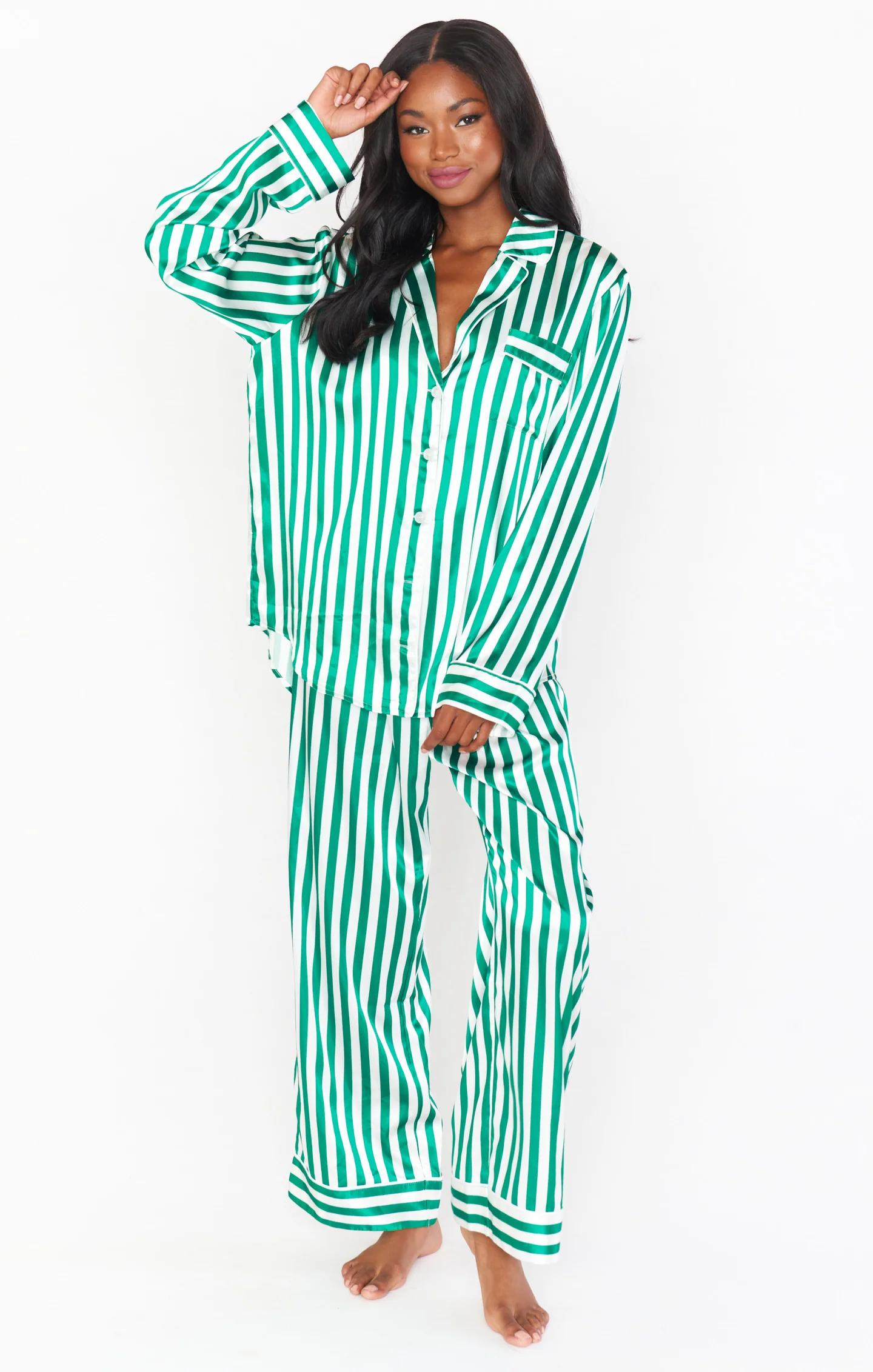 Classic PJ Set ~ Spearmint Stripe - Image 6