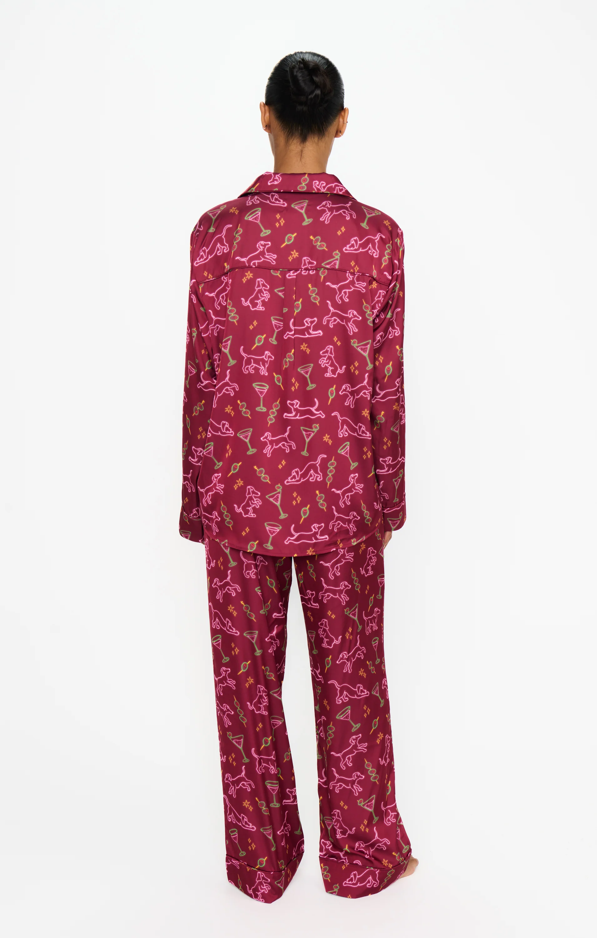Classic PJ Set ~ Weenies and Martinis Silky - Image 7