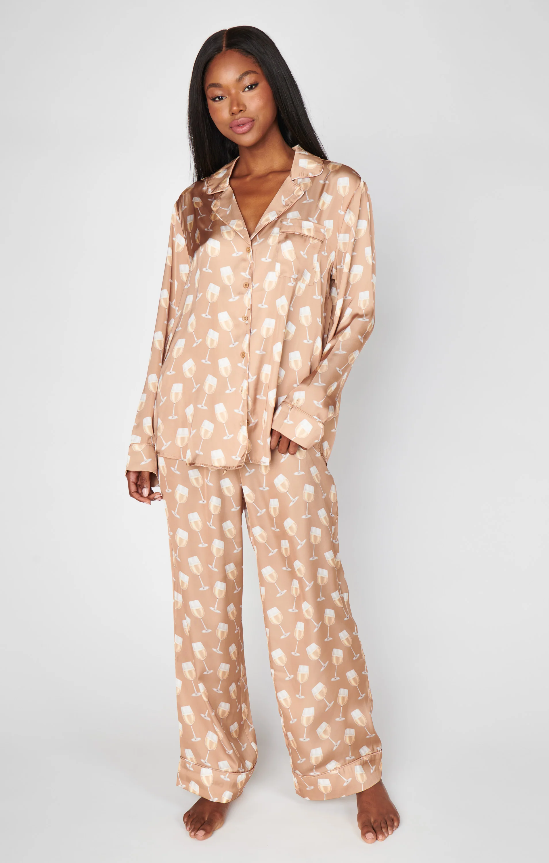 Classic PJ Set ~ White Wine Silky - Image 3