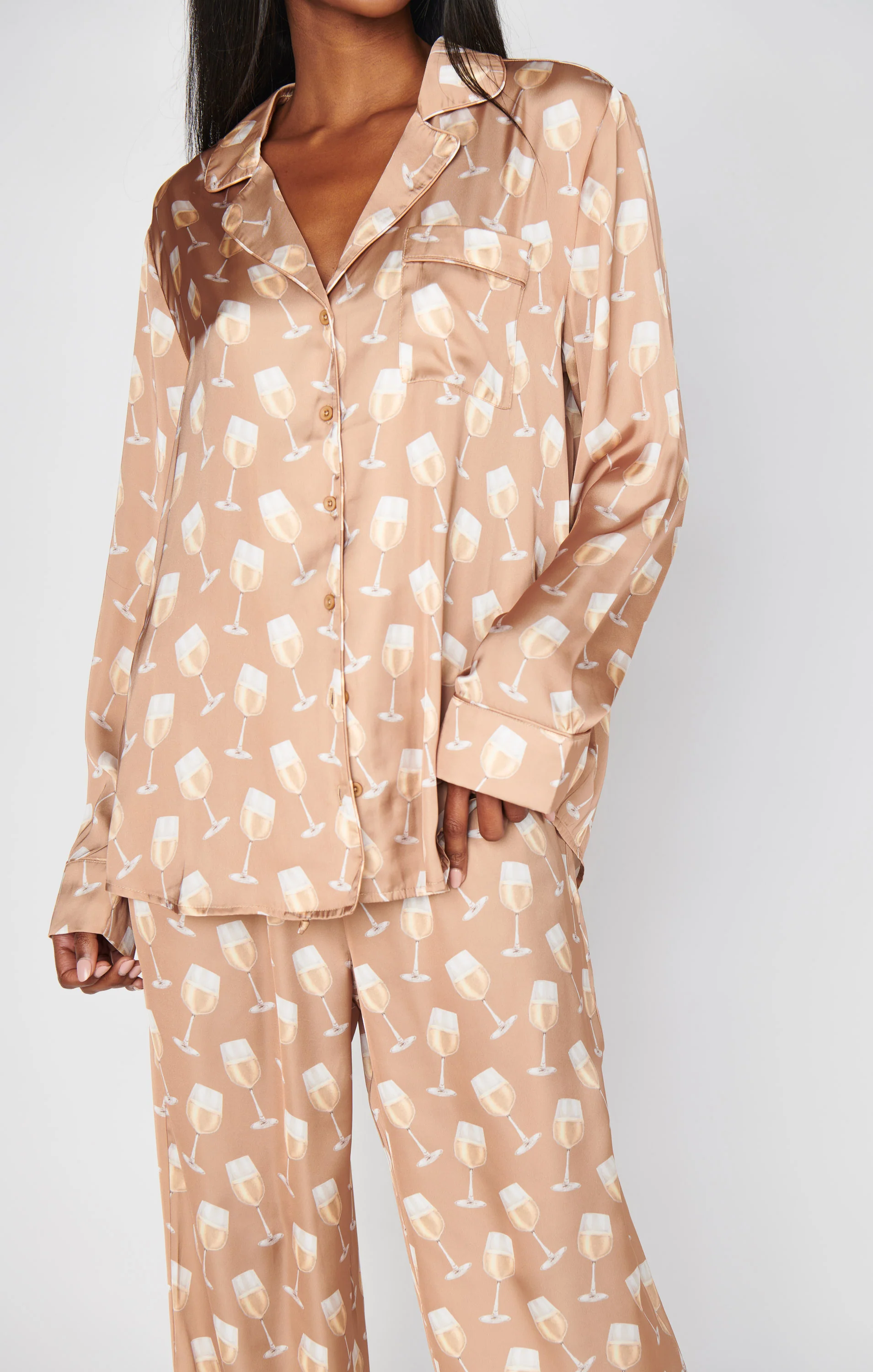 Classic PJ Set ~ White Wine Silky - Image 4
