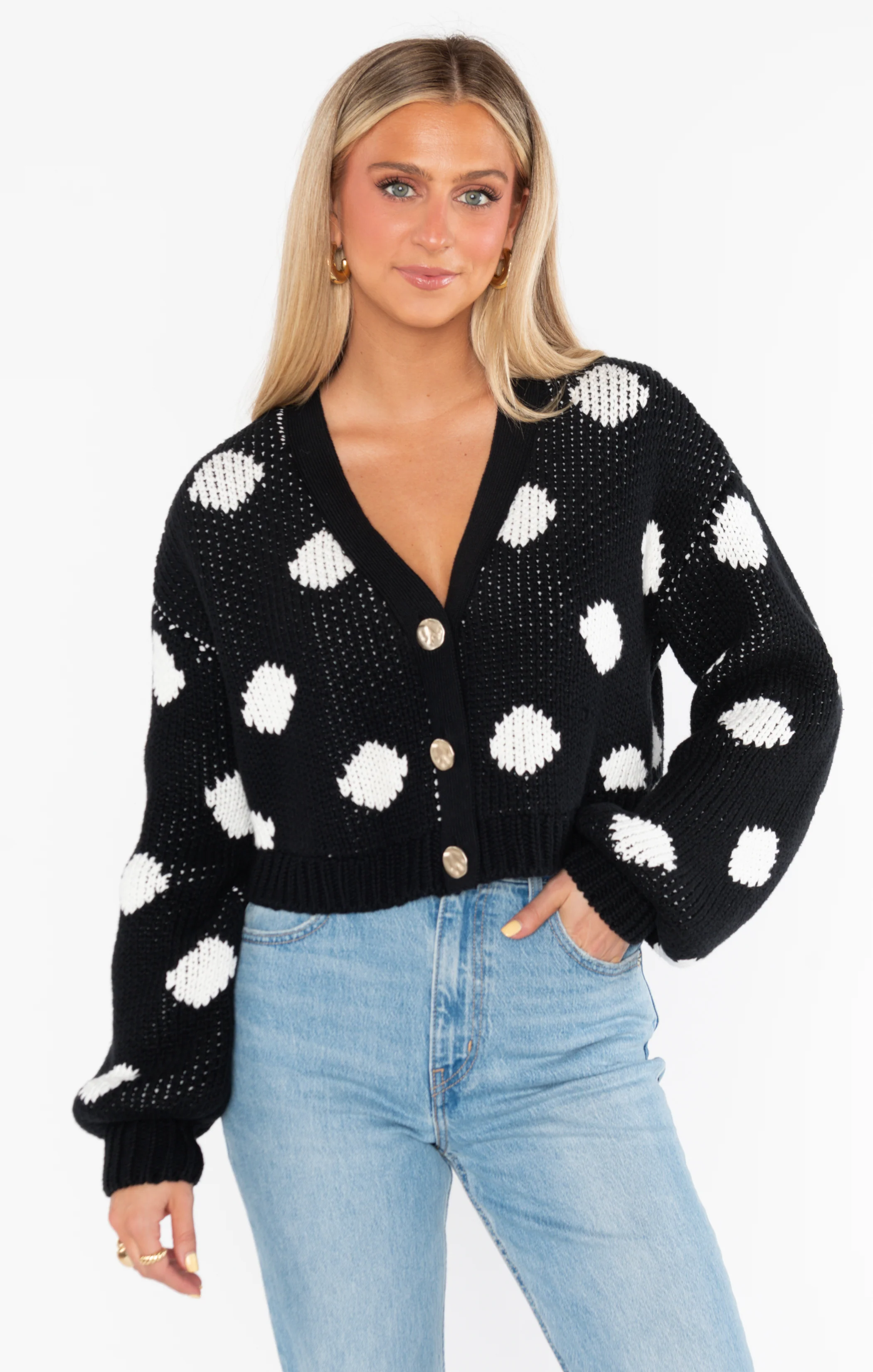 Clemmie Cardi ~ Polka Dot Knit - Image 2