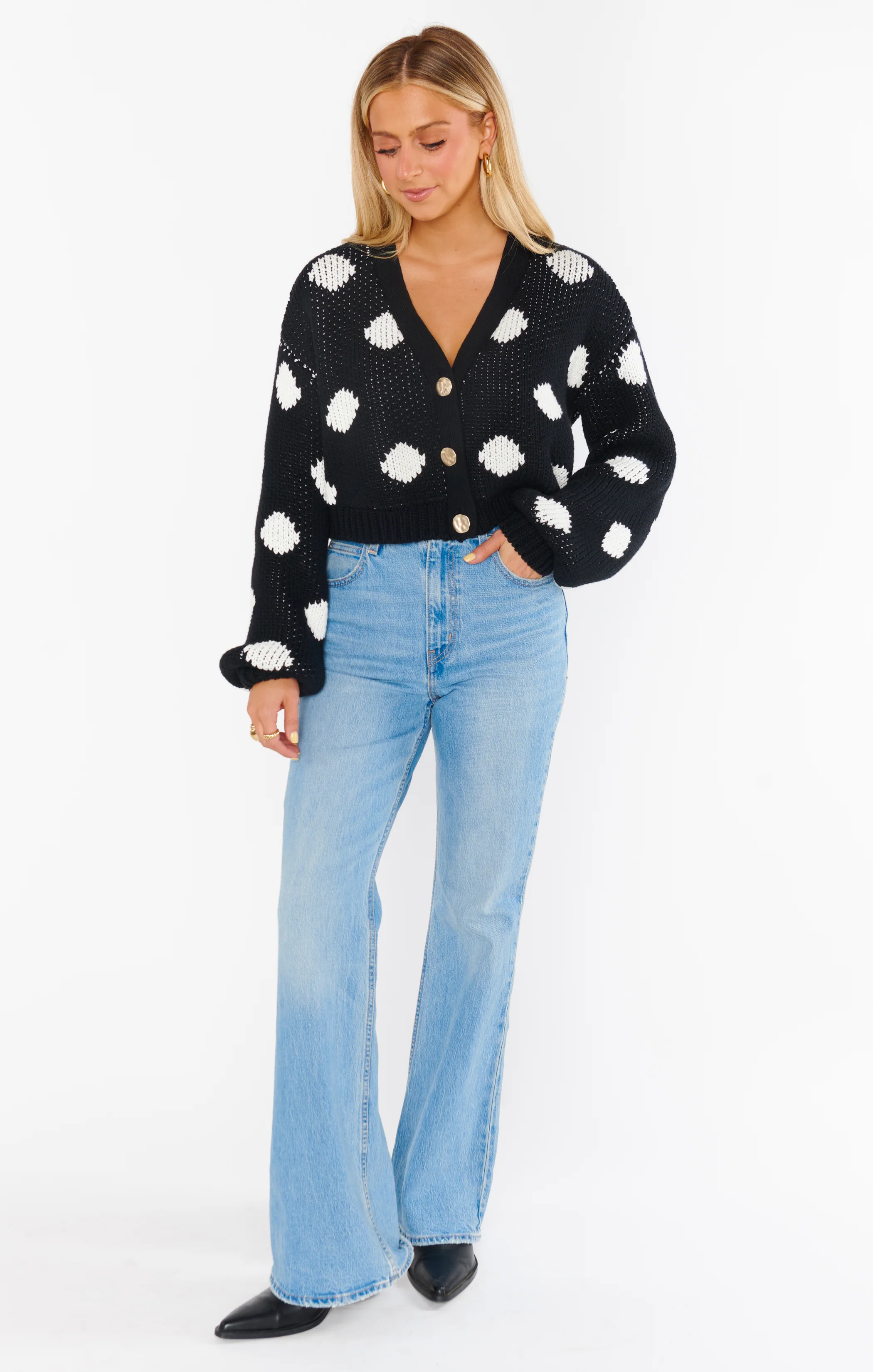 Clemmie Cardi ~ Polka Dot Knit - Image 4