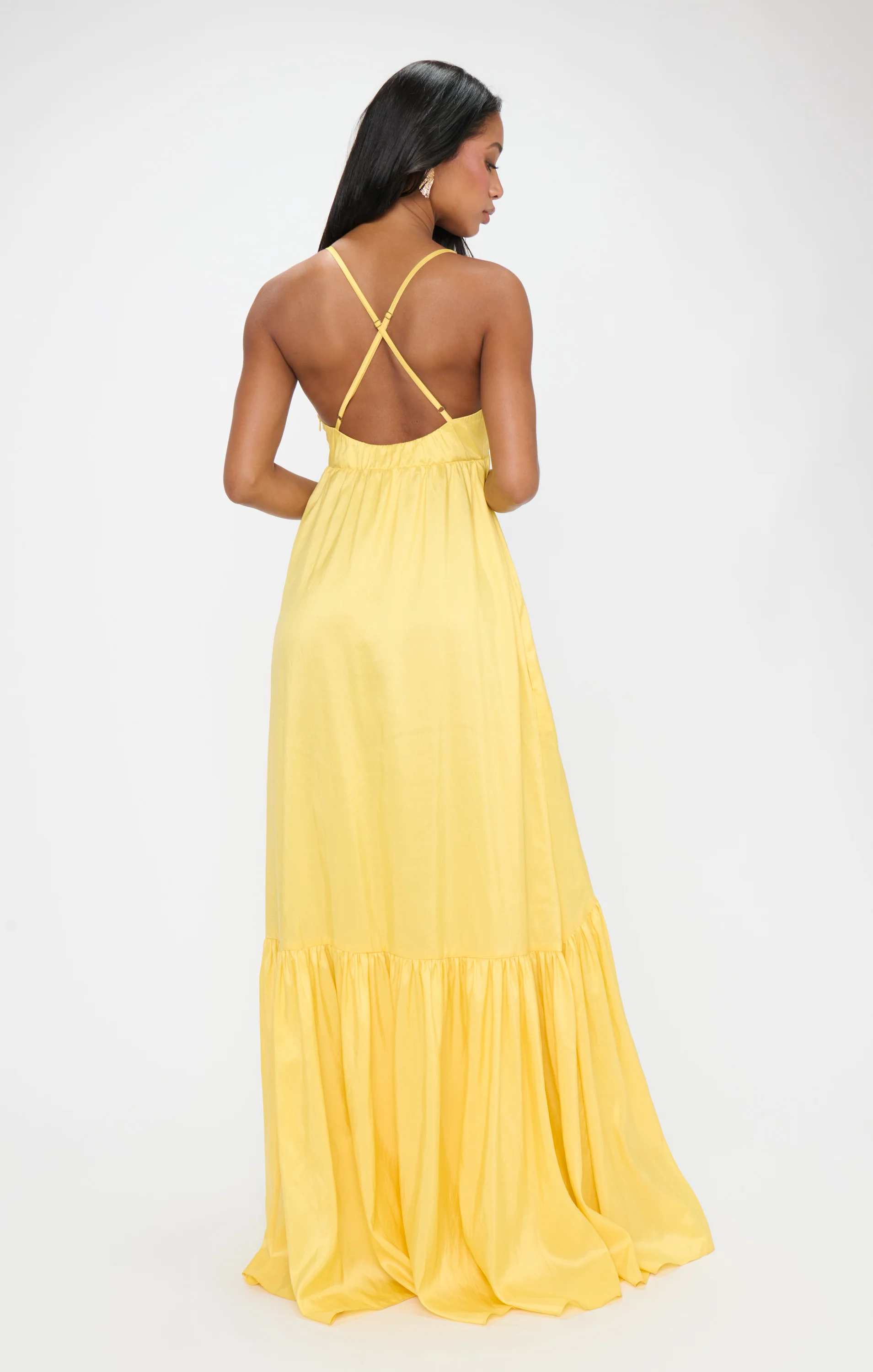 Corrine Maxi Dress ~ Yellow Light Taffeta - Image 3