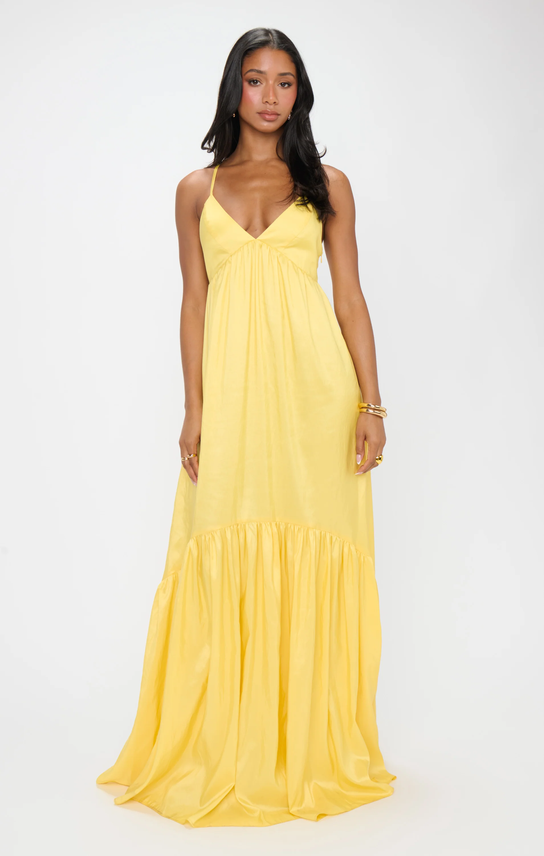 Corrine Maxi Dress ~ Yellow Light Taffeta - Image 4