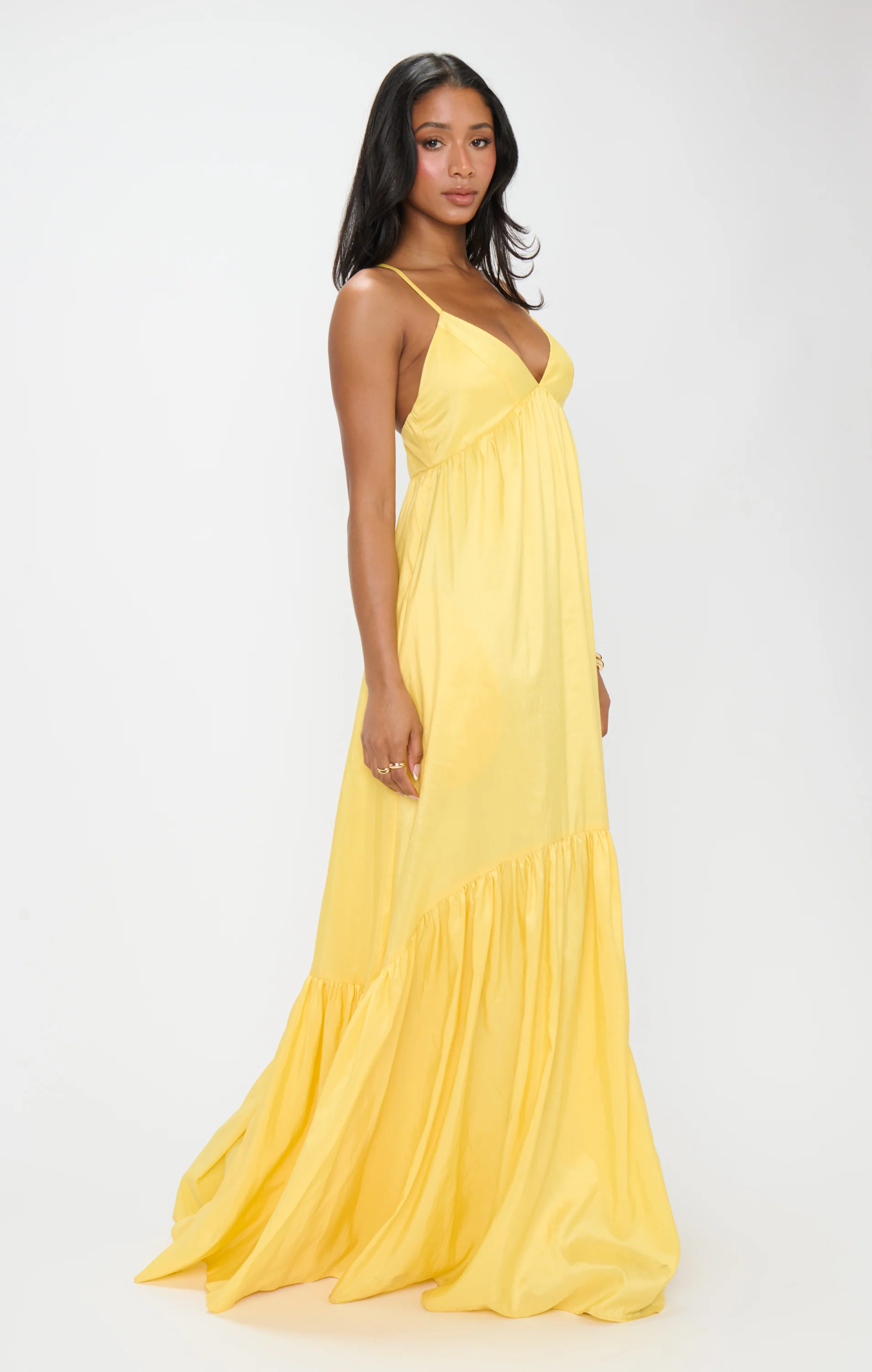 Corrine Maxi Dress ~ Yellow Light Taffeta - Image 5