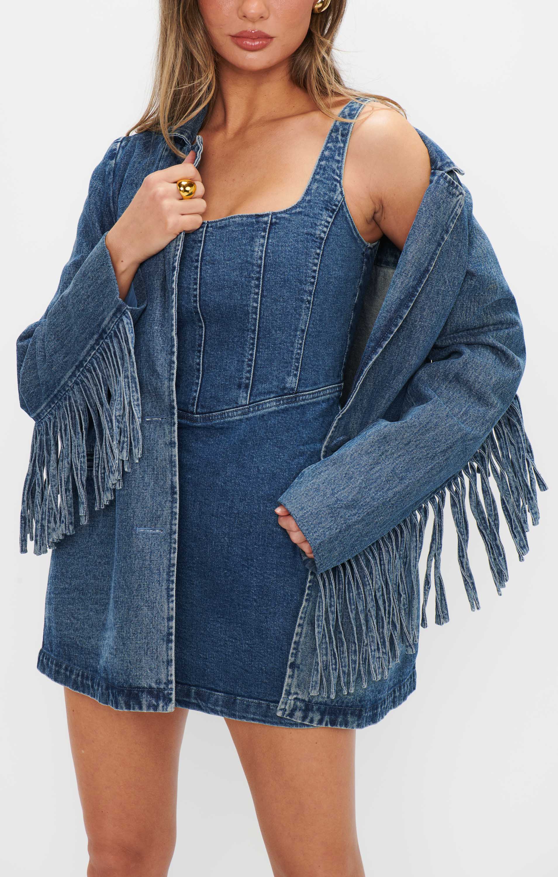 Corset Mini Dress ~ Blue Indigo - Image 4