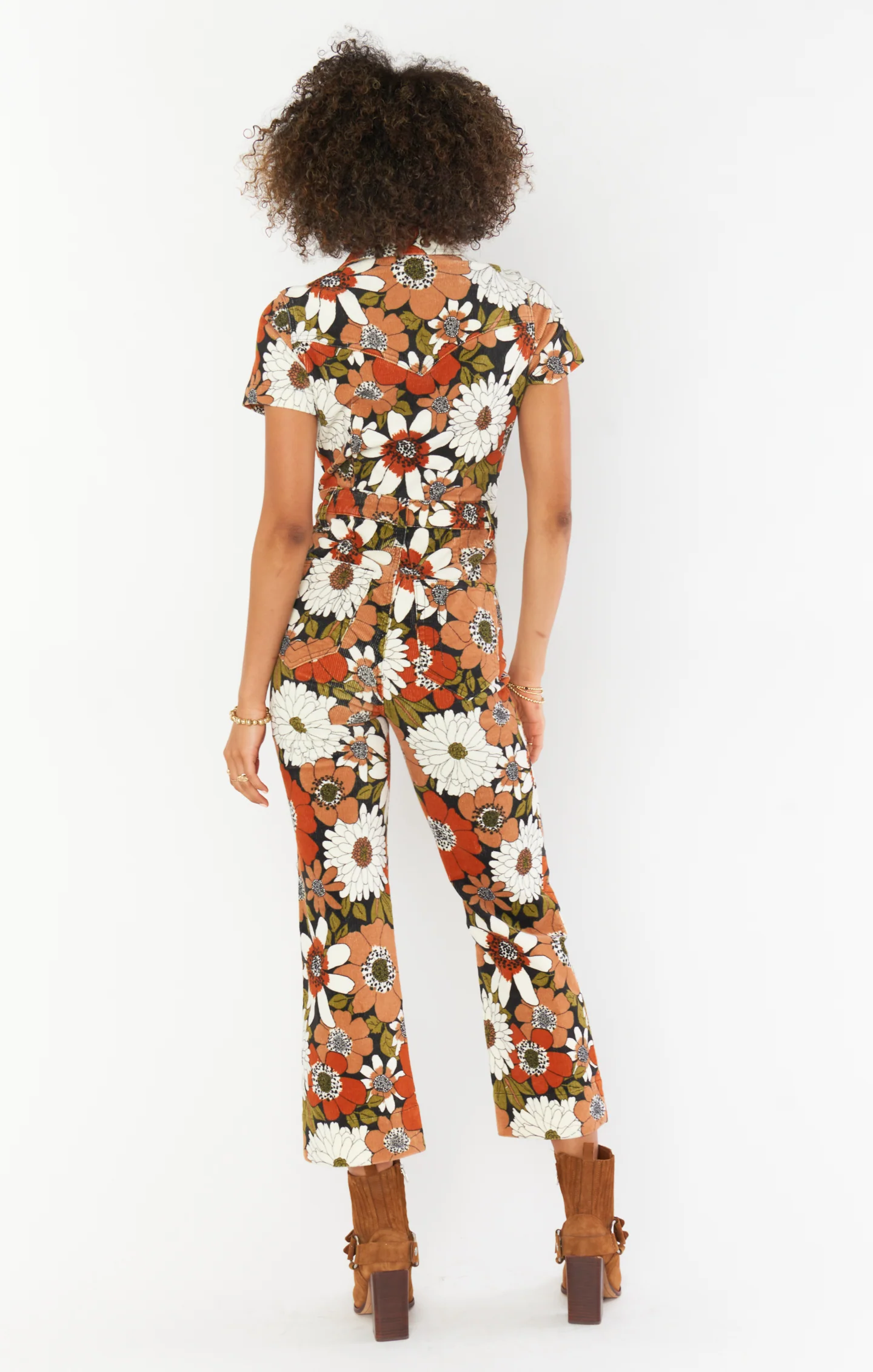 Cropped Everhart Jumpsuit ~ Hutton Floral Corduroy - Image 4