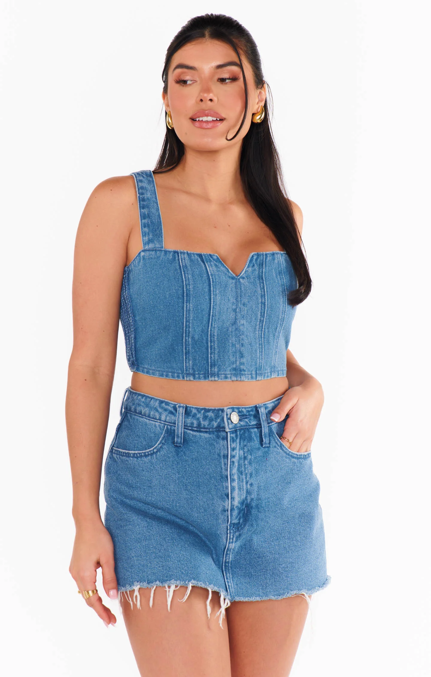 Crossroads Corset Top ~ Foggy Blue - Image 5
