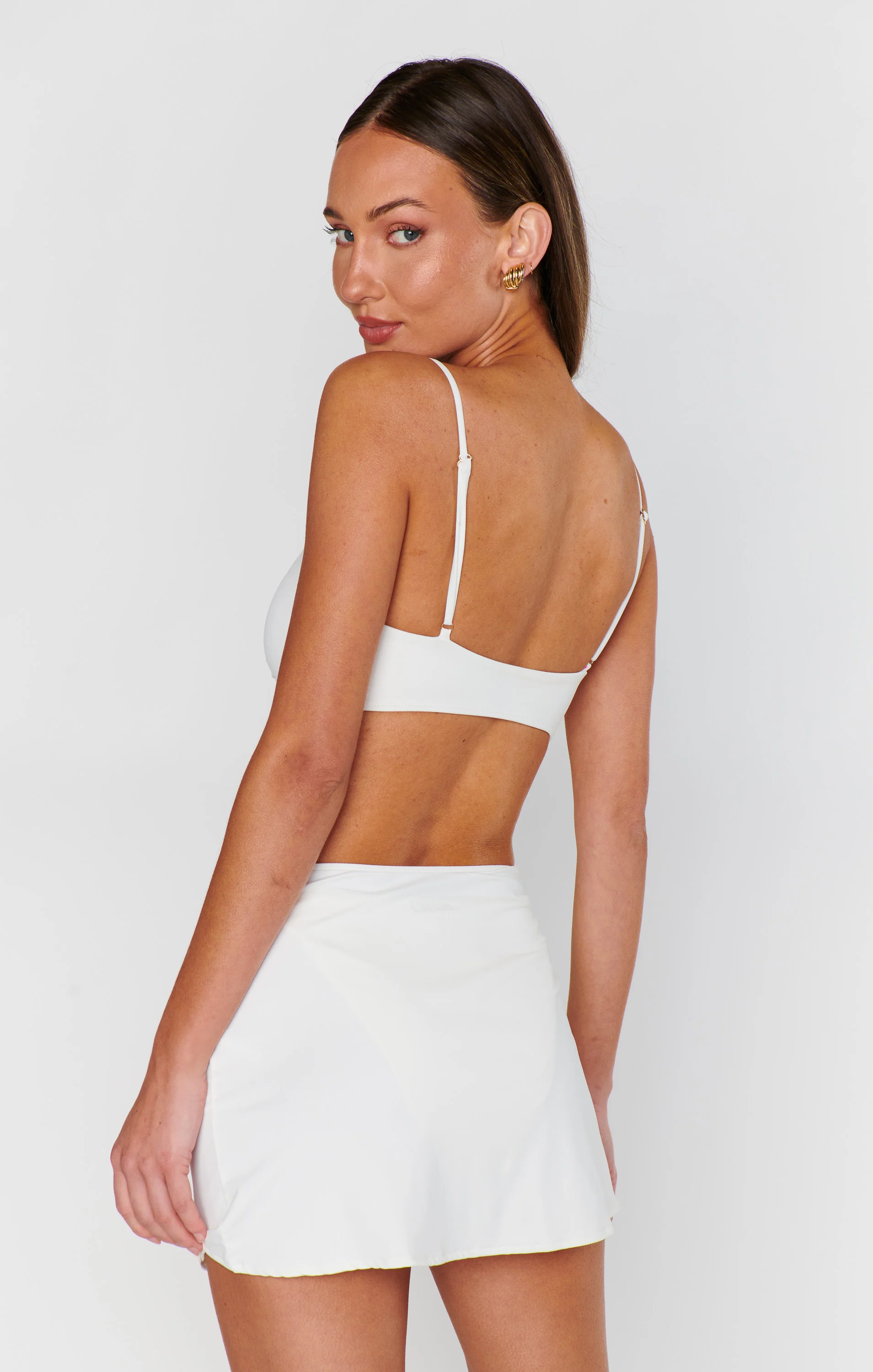 Cyprus Mini Sarong ~ White with Gold Seashell - Image 3