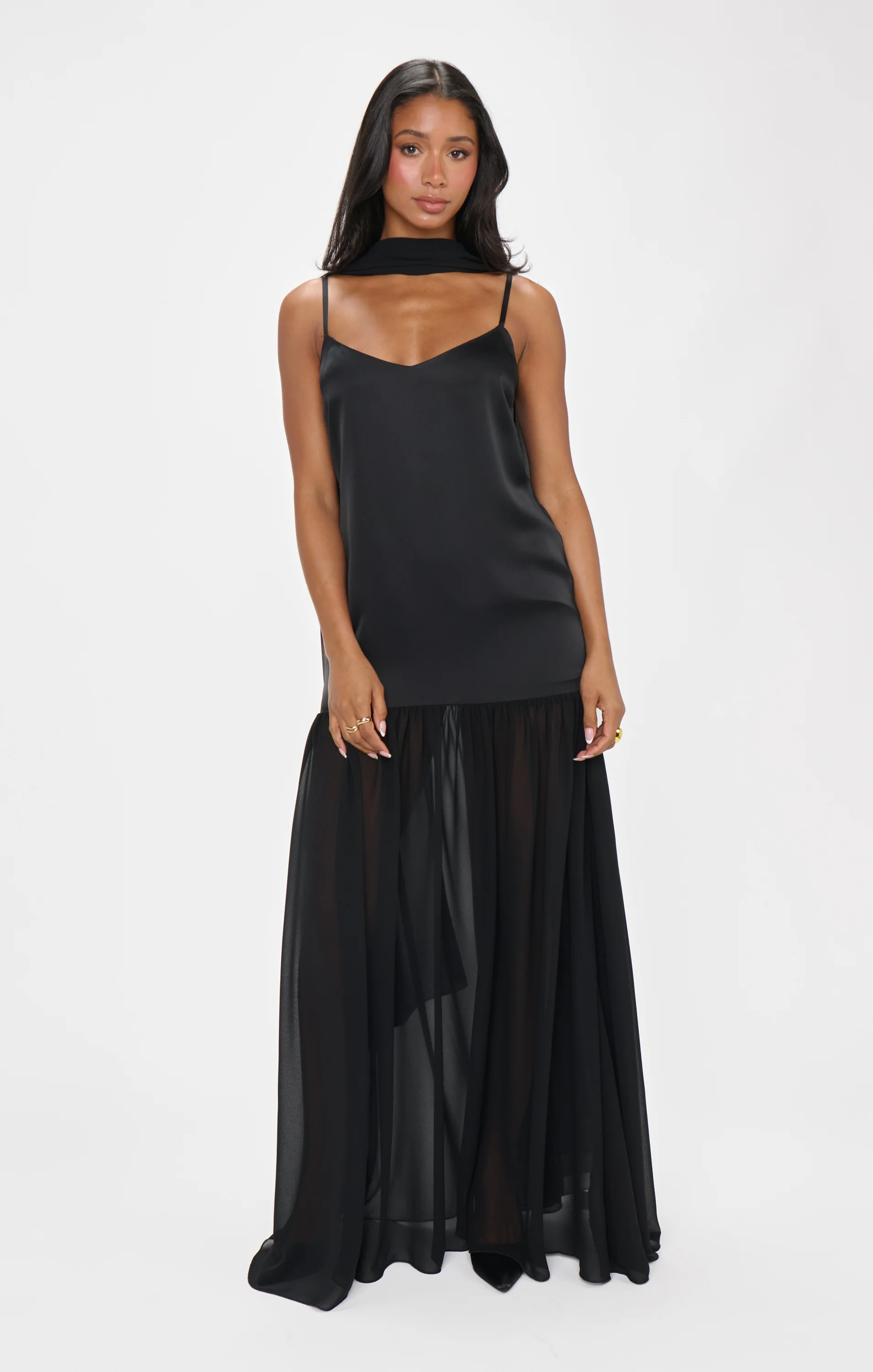 Dalia Maxi Dress ~ Black Luxe Satin - Image 3