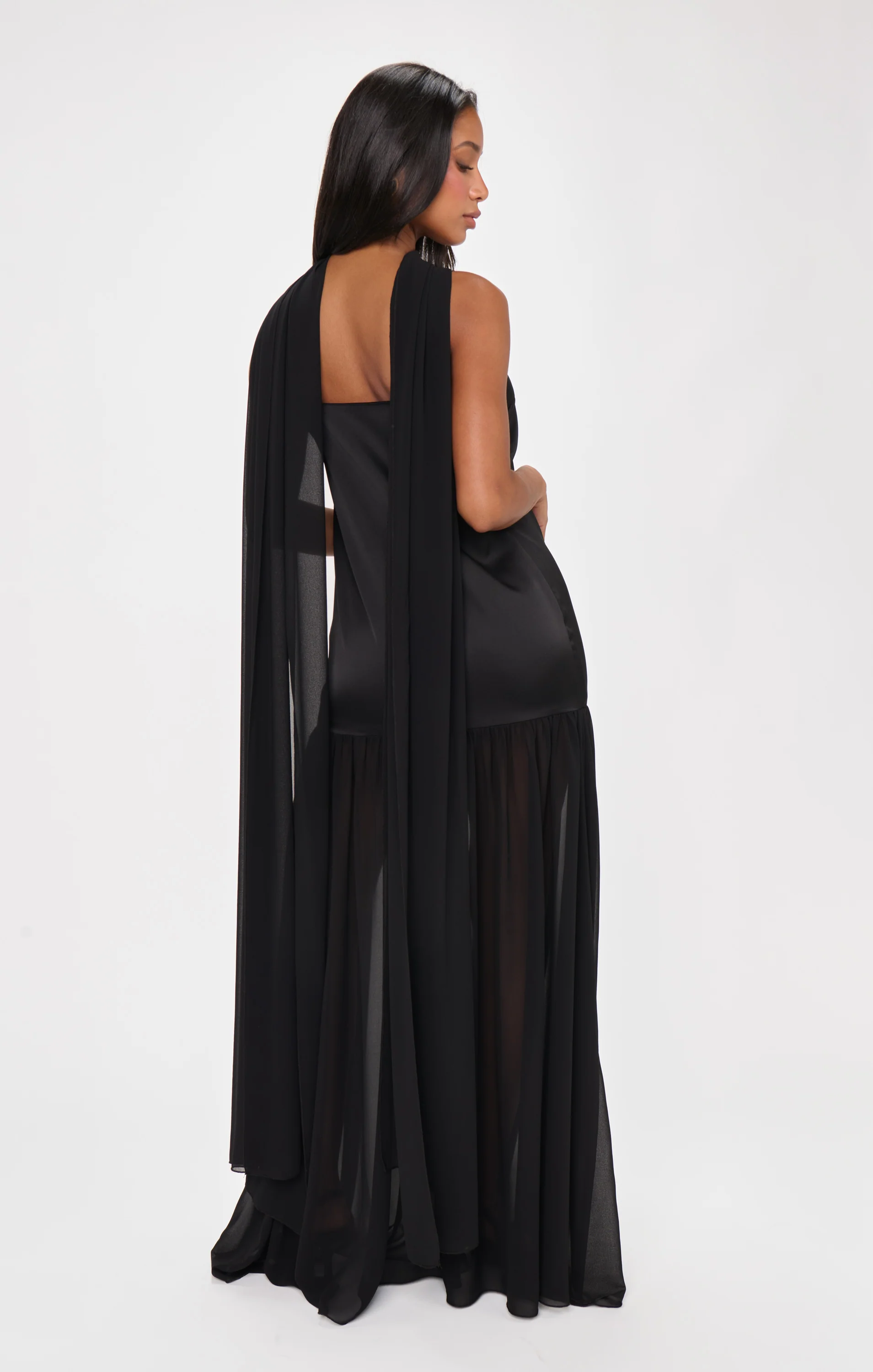 Dalia Maxi Dress ~ Black Luxe Satin - Image 4