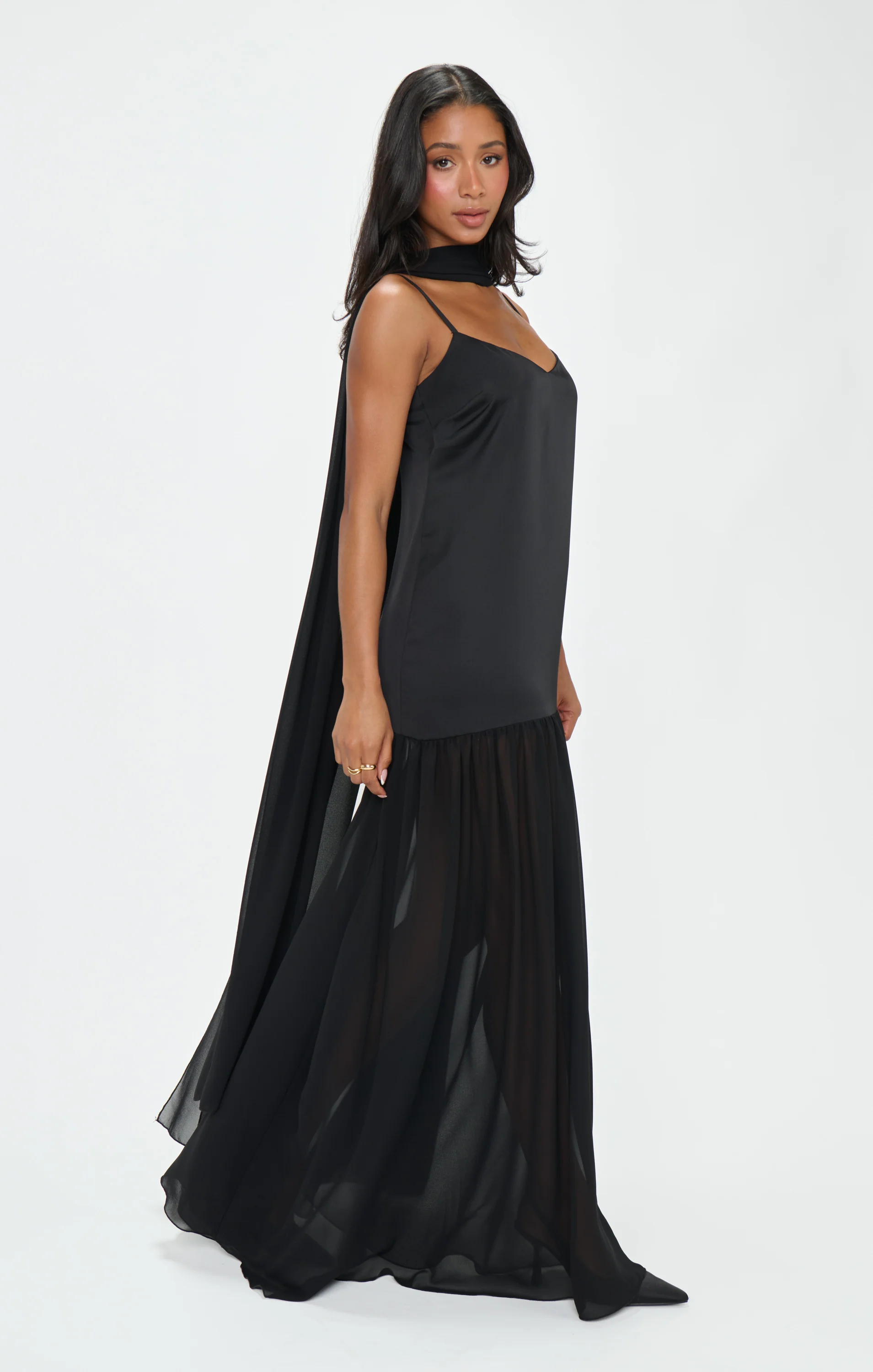 Dalia Maxi Dress ~ Black Luxe Satin - Image 5
