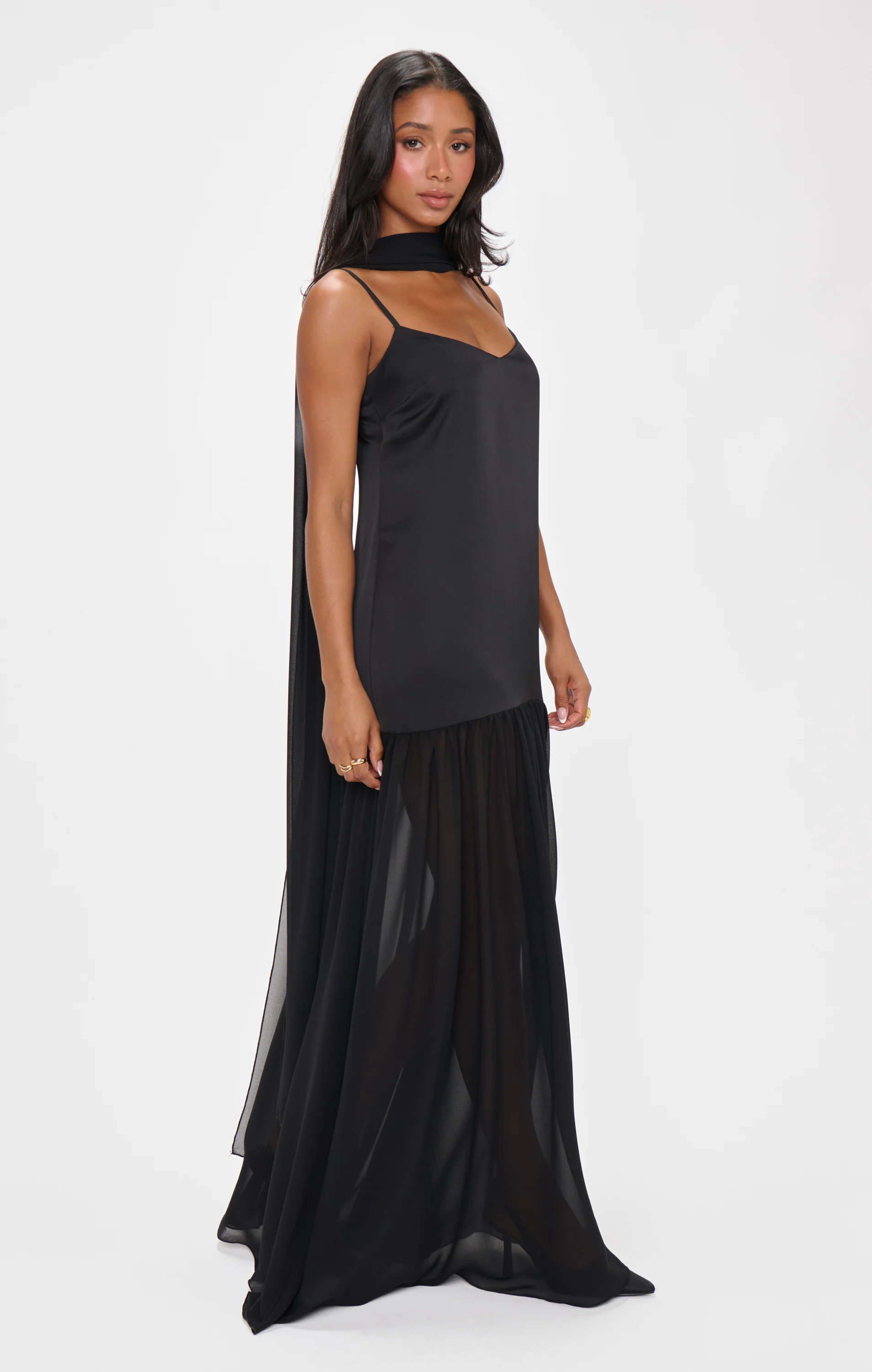 Dalia Maxi Dress ~ Black Luxe Satin - Image 7