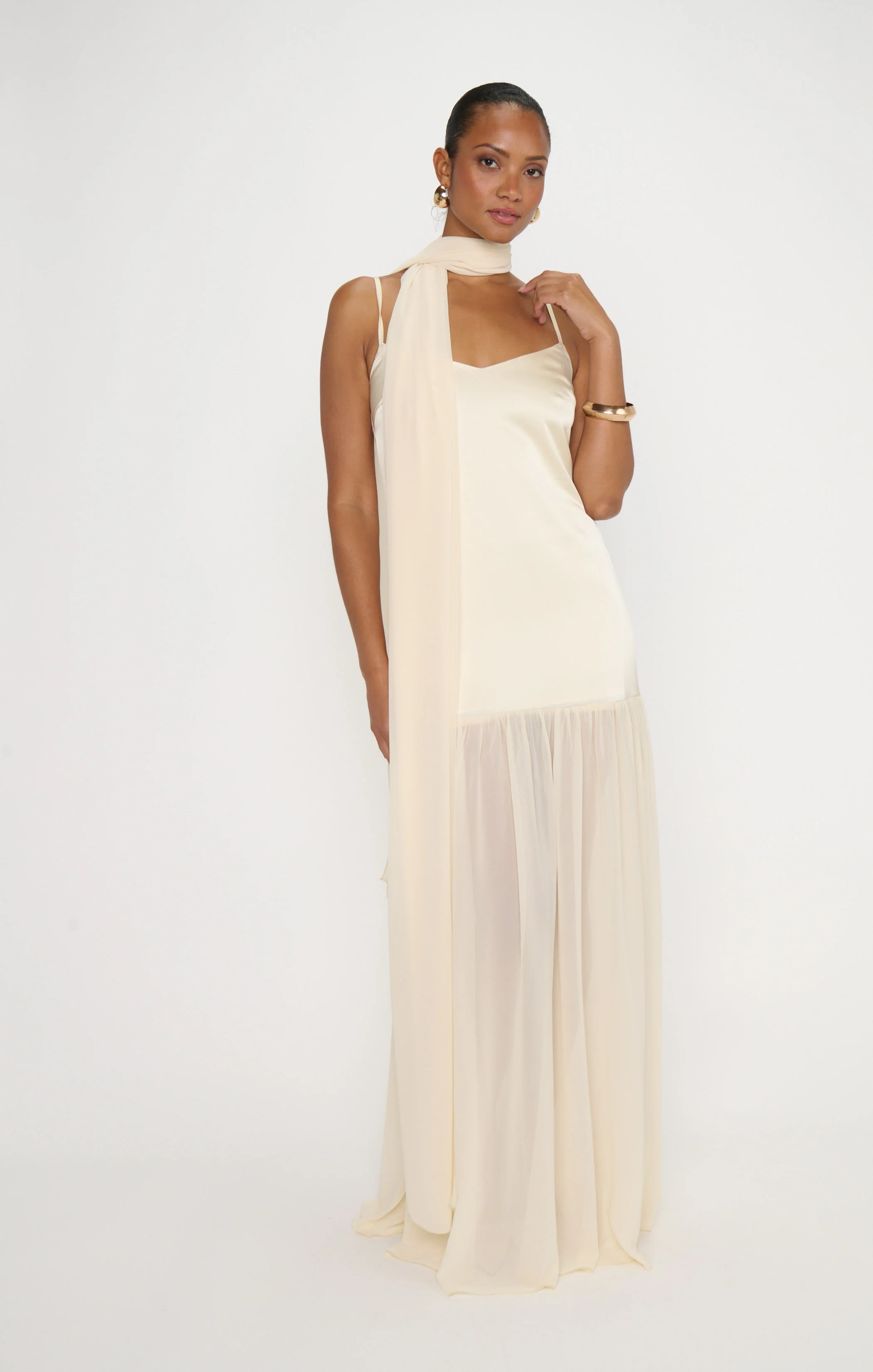 Dalia Maxi Dress ~ Buttercream Luxe Satin - Image 3