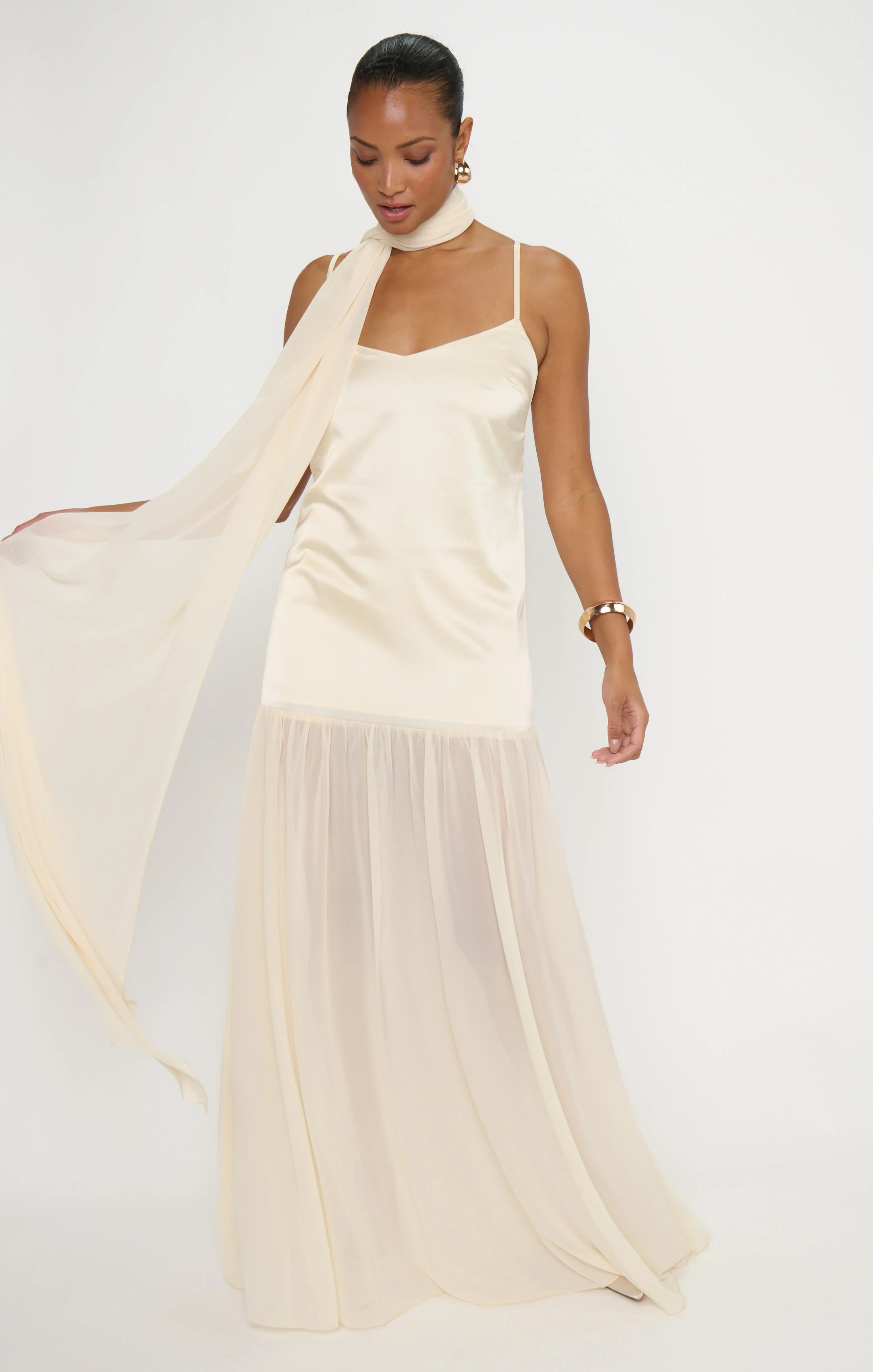 Dalia Maxi Dress ~ Buttercream Luxe Satin - Image 4