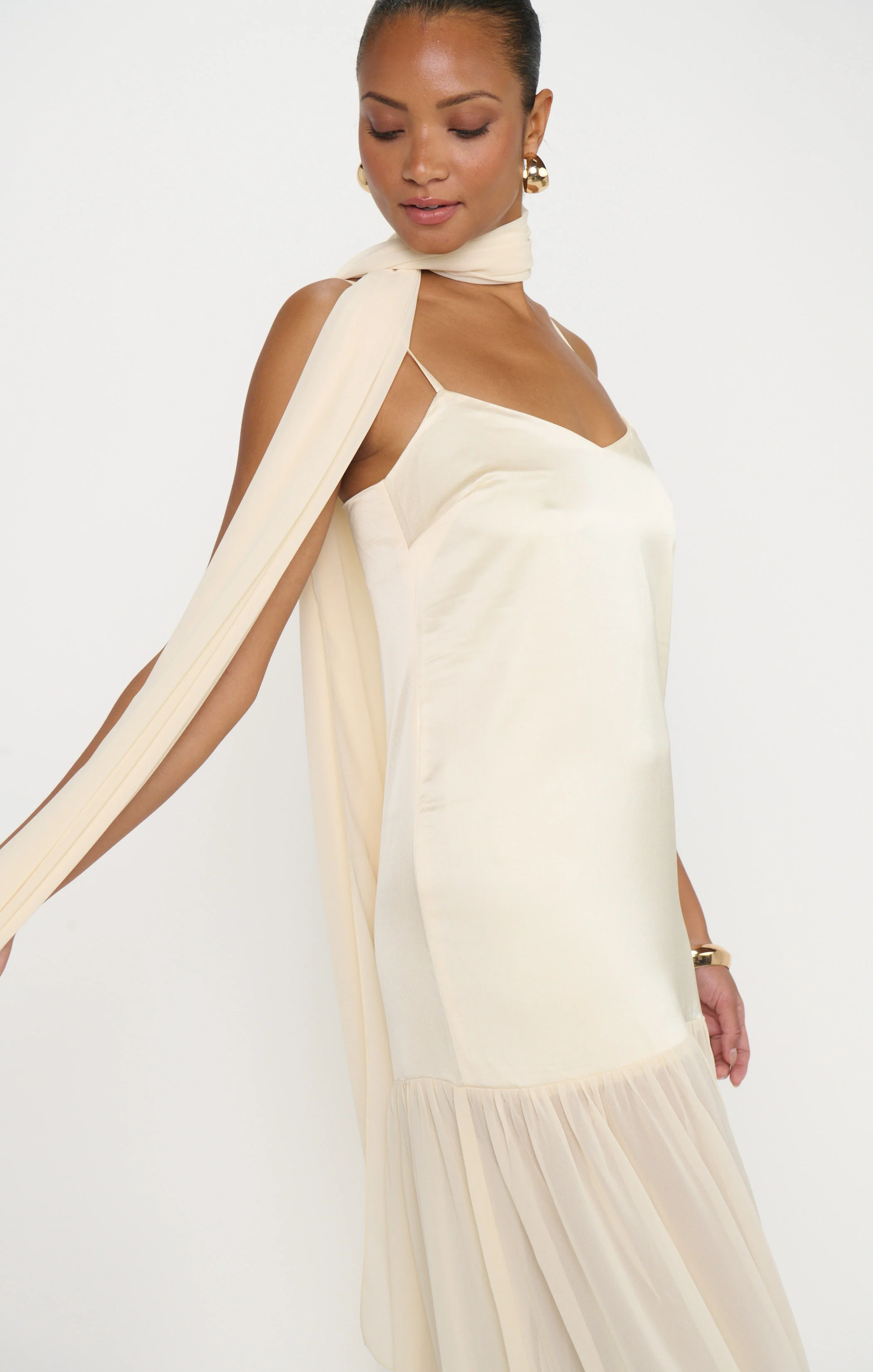 Dalia Maxi Dress ~ Buttercream Luxe Satin - Image 5