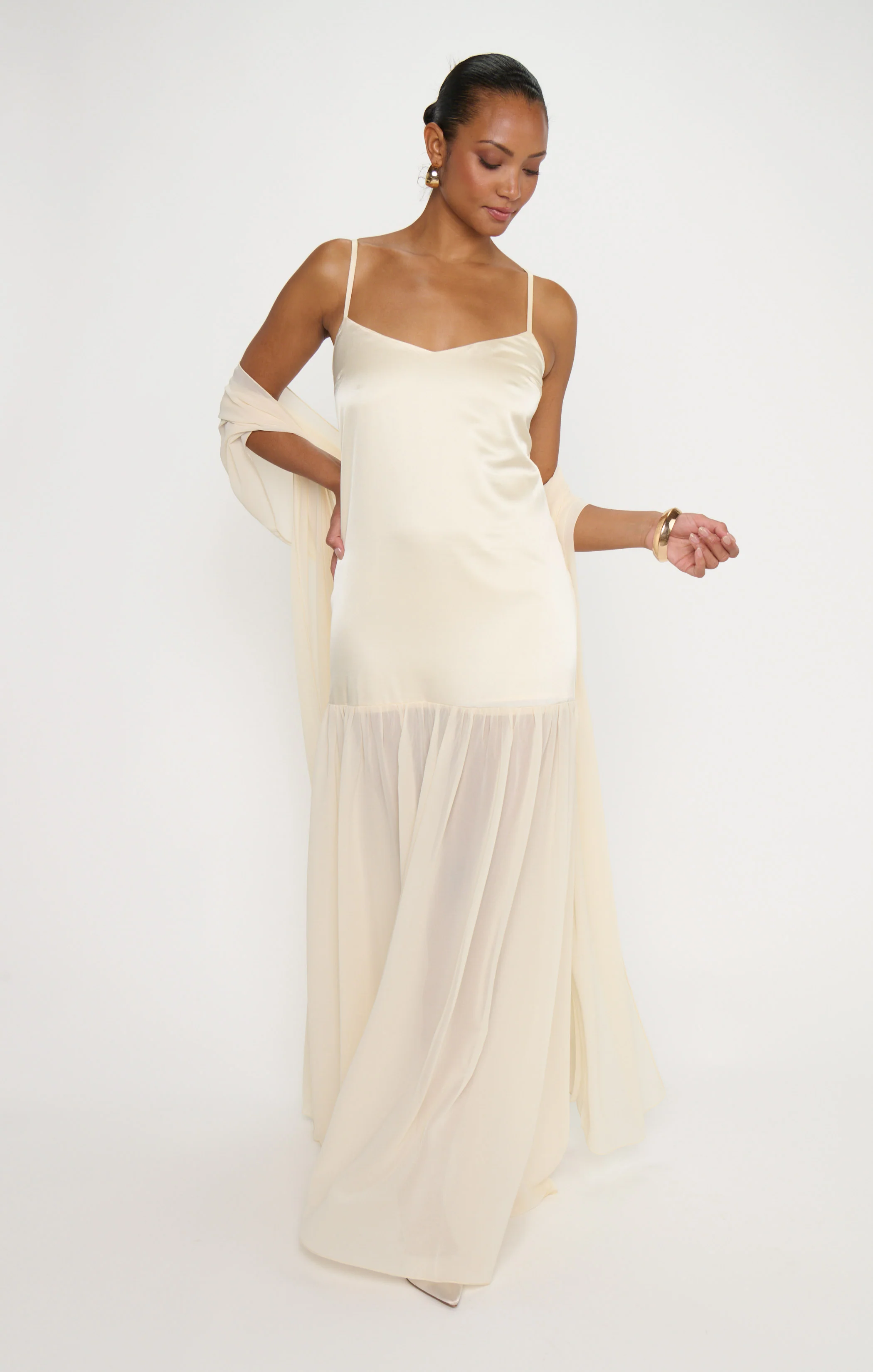 Dalia Maxi Dress ~ Buttercream Luxe Satin - Image 8