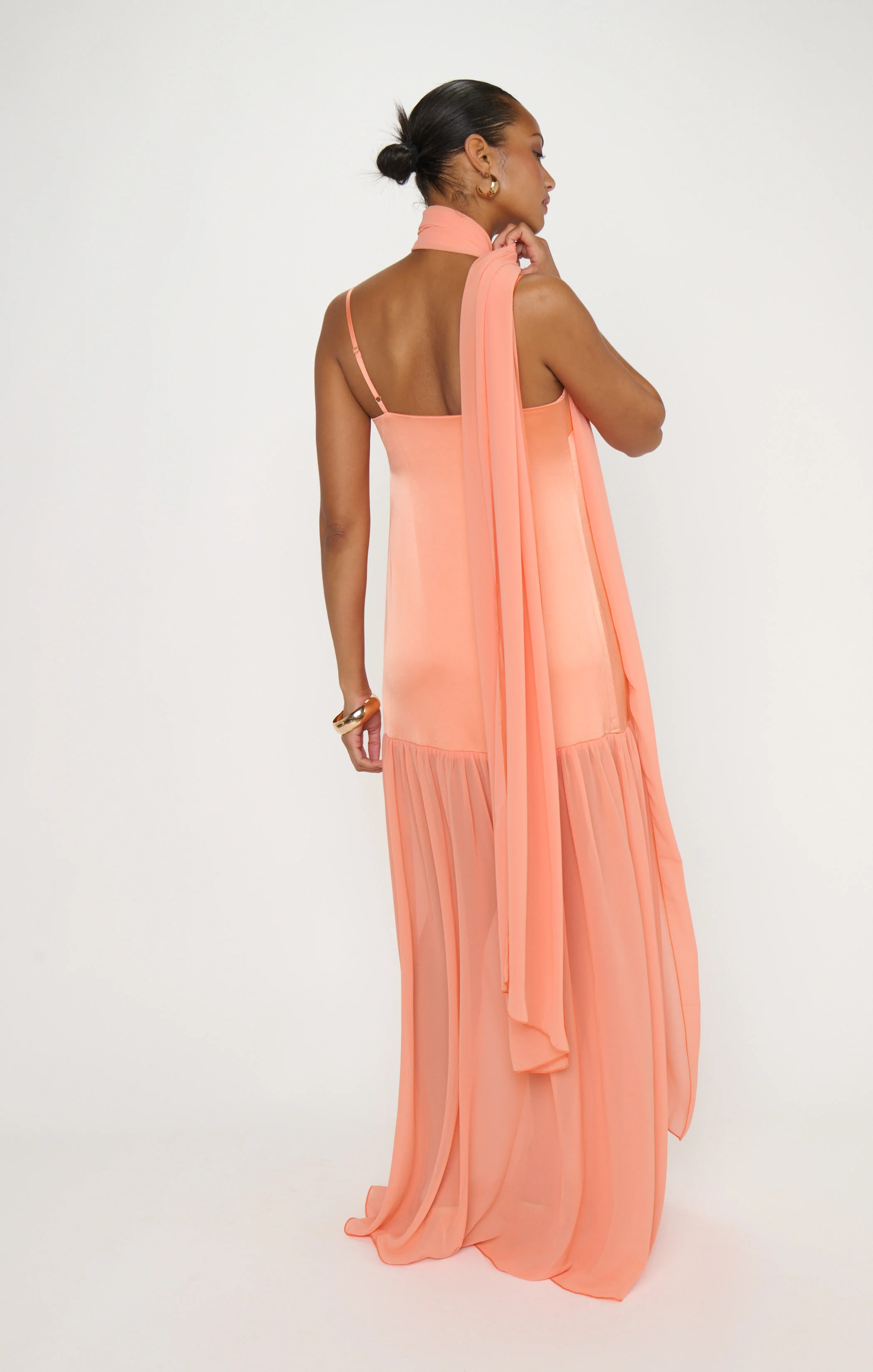 Dalia Maxi Dress ~ Cantaloupe Luxe Satin - Image 4
