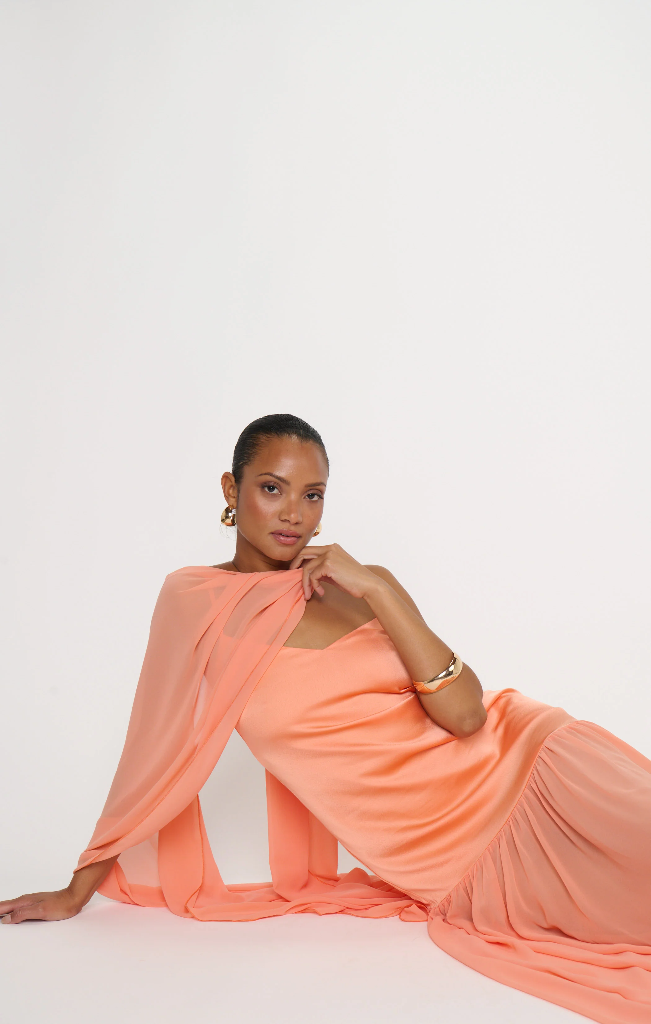 Dalia Maxi Dress ~ Cantaloupe Luxe Satin - Image 6