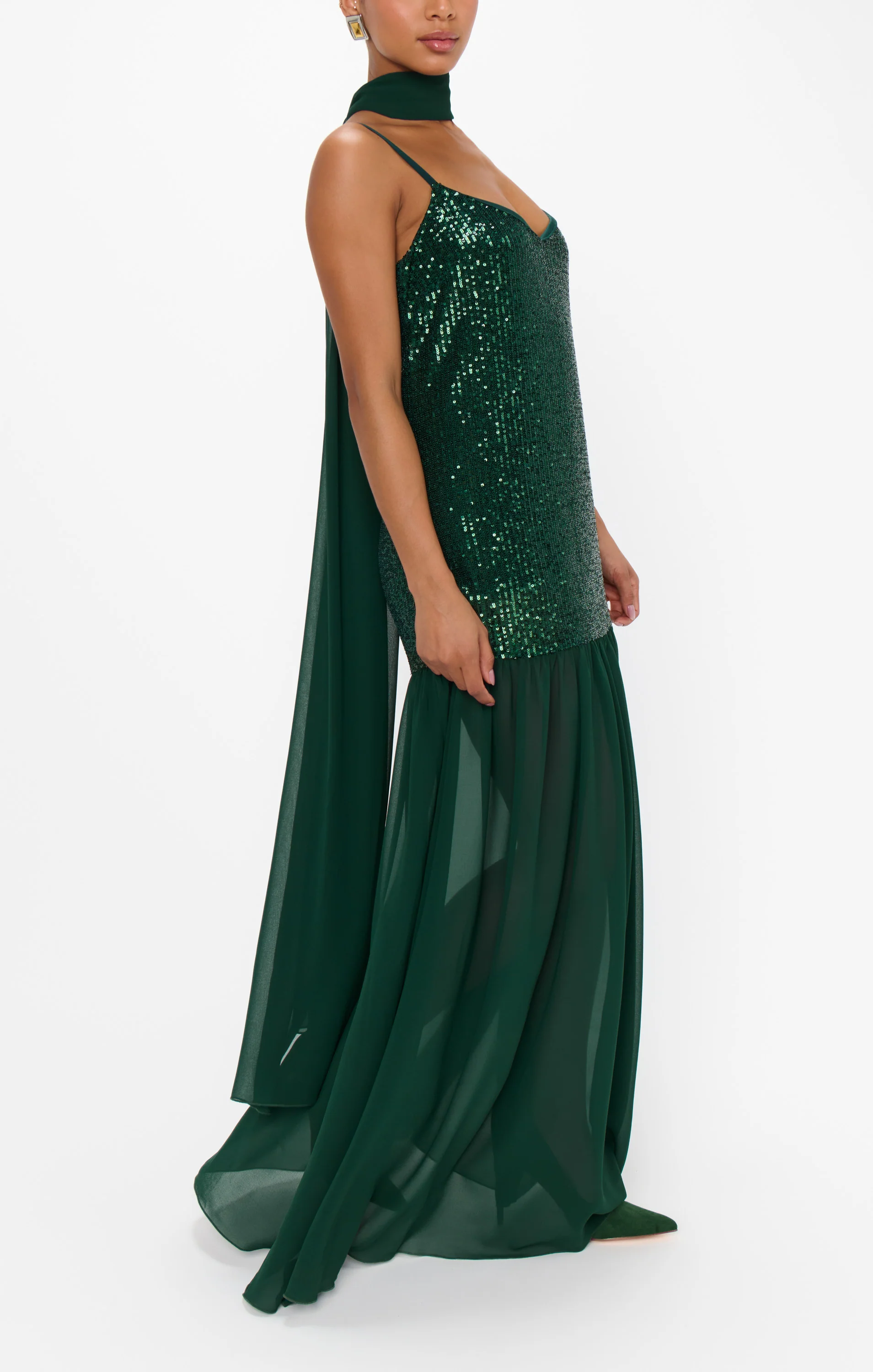 Dalia Maxi Dress ~ Emerald Sequins - Image 2