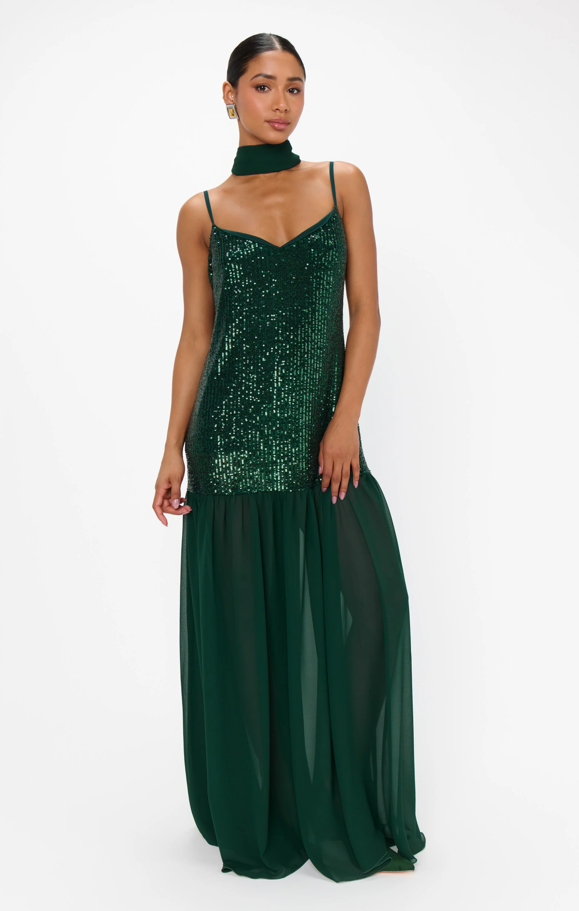 Dalia Maxi Dress ~ Emerald Sequins - Image 3