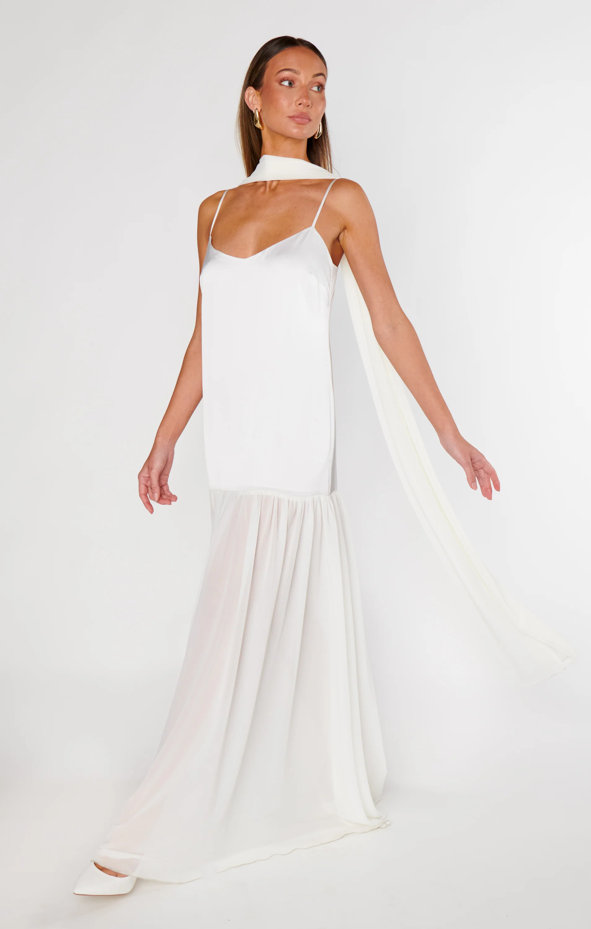 Dalia Maxi Dress ~ Ivory Luxe Satin - Image 6