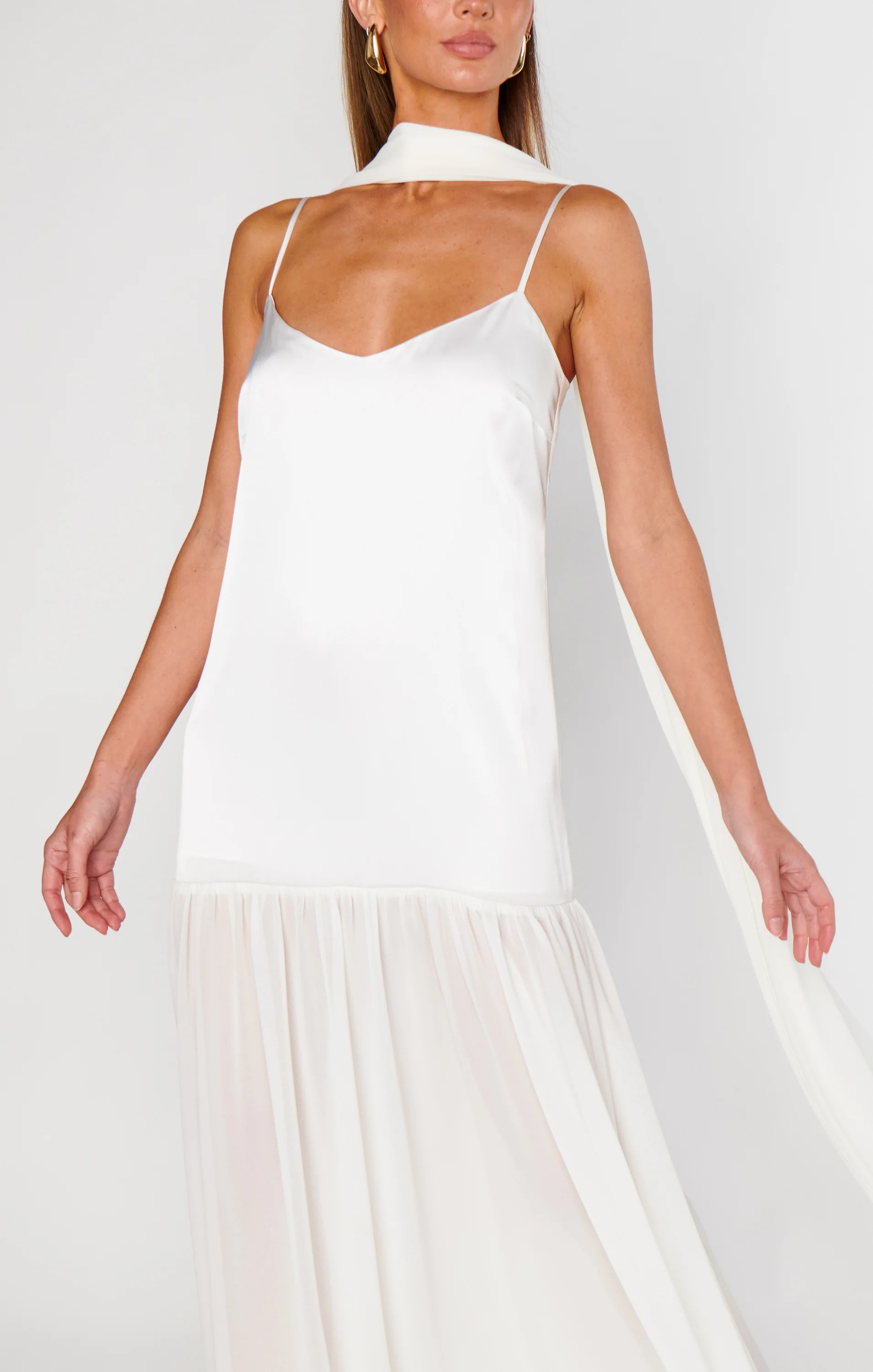 Dalia Maxi Dress ~ Ivory Luxe Satin - Image 7