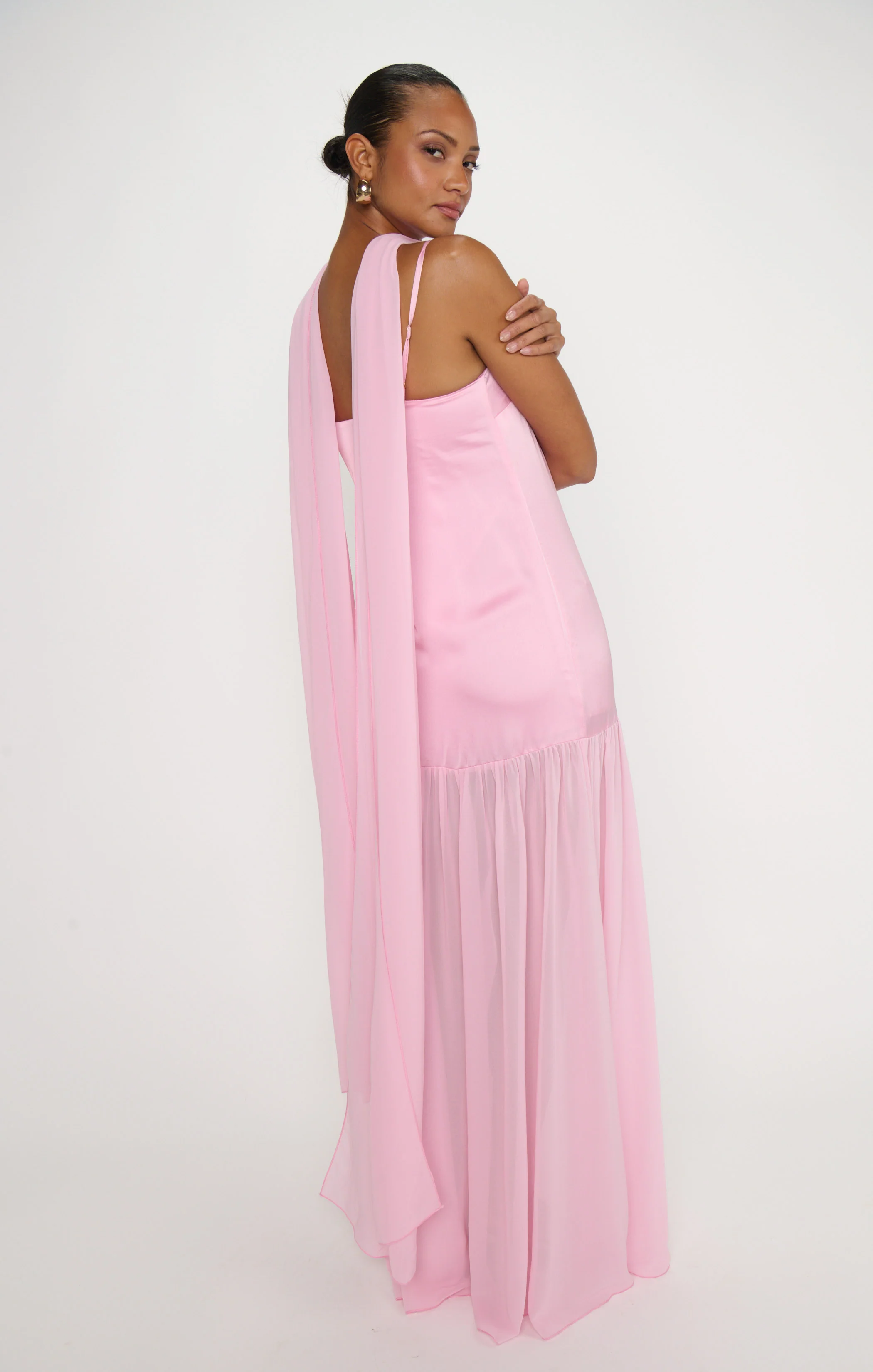 Dalia Maxi Dress ~ Light Pink Luxe Satin - Image 3