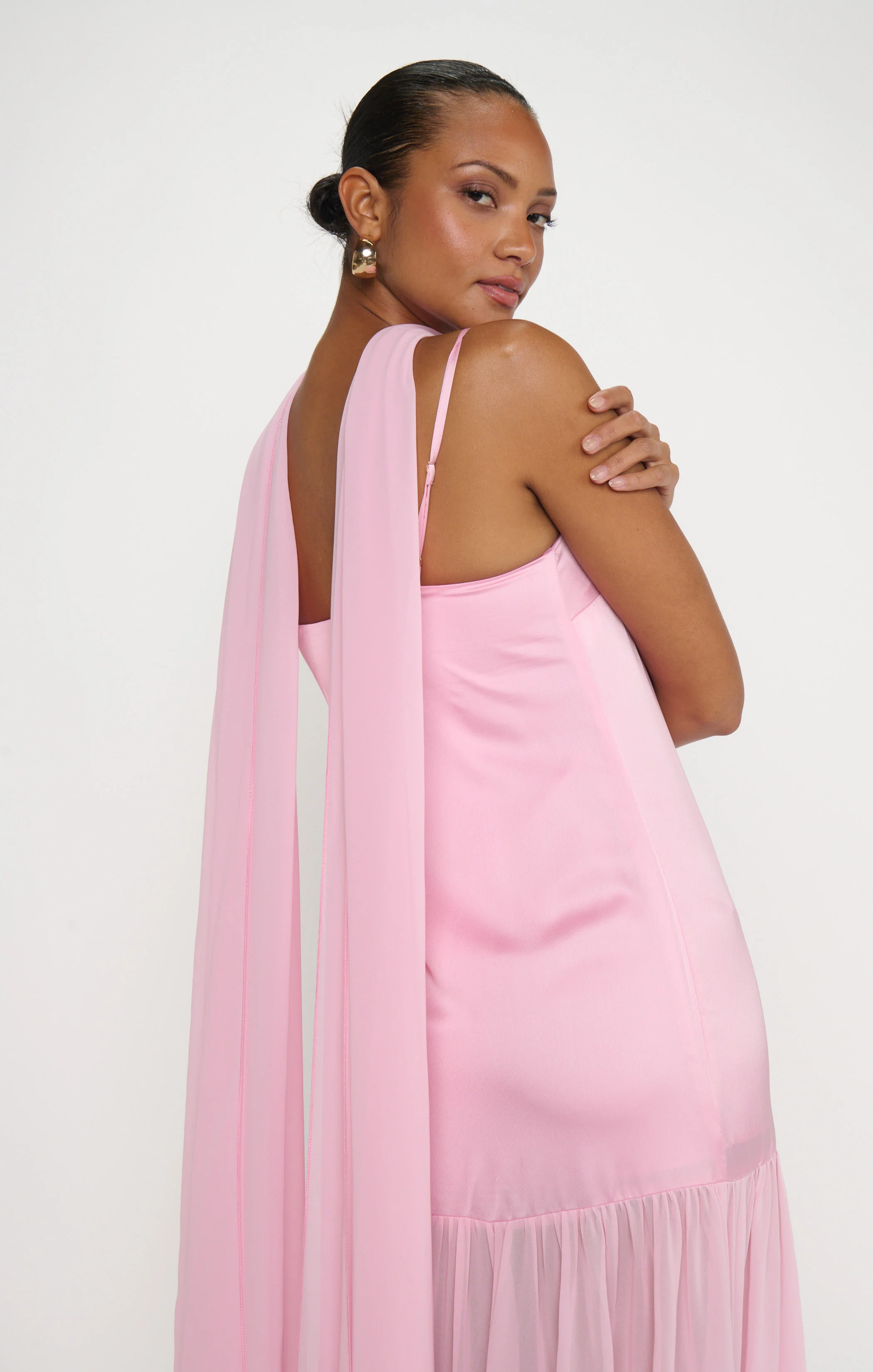 Dalia Maxi Dress ~ Light Pink Luxe Satin - Image 4
