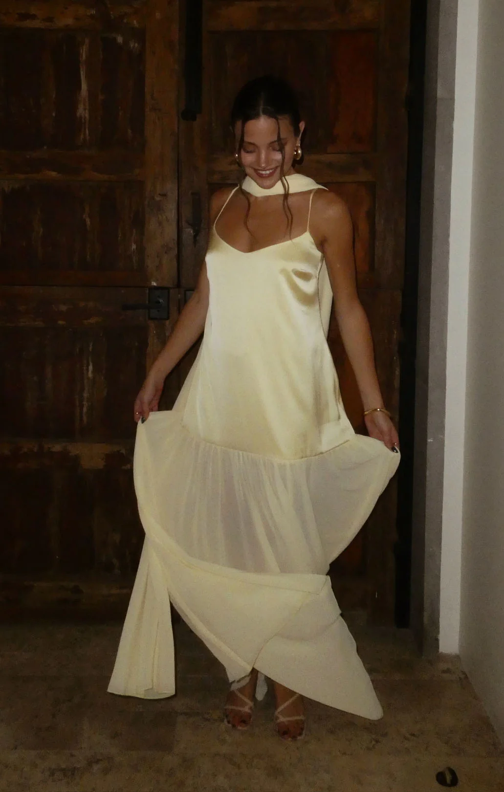 Dalia Maxi Dress ~ Pale Yellow Luxe Satin - Image 10
