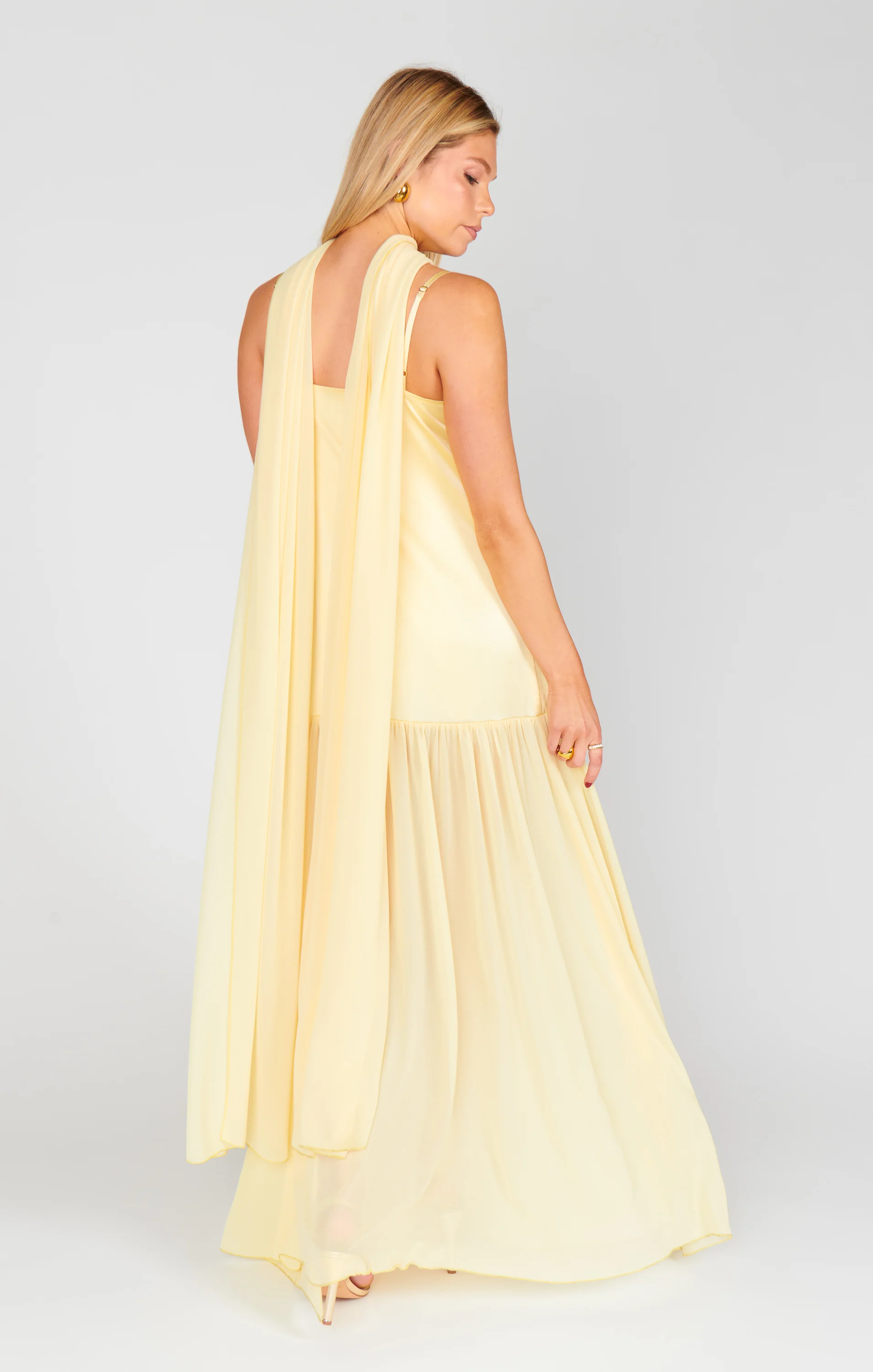 Dalia Maxi Dress ~ Pale Yellow Luxe Satin - Image 12