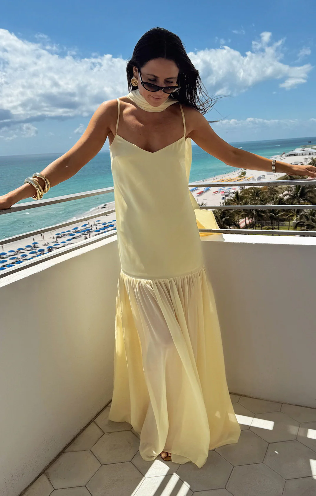 Dalia Maxi Dress ~ Pale Yellow Luxe Satin - Image 4