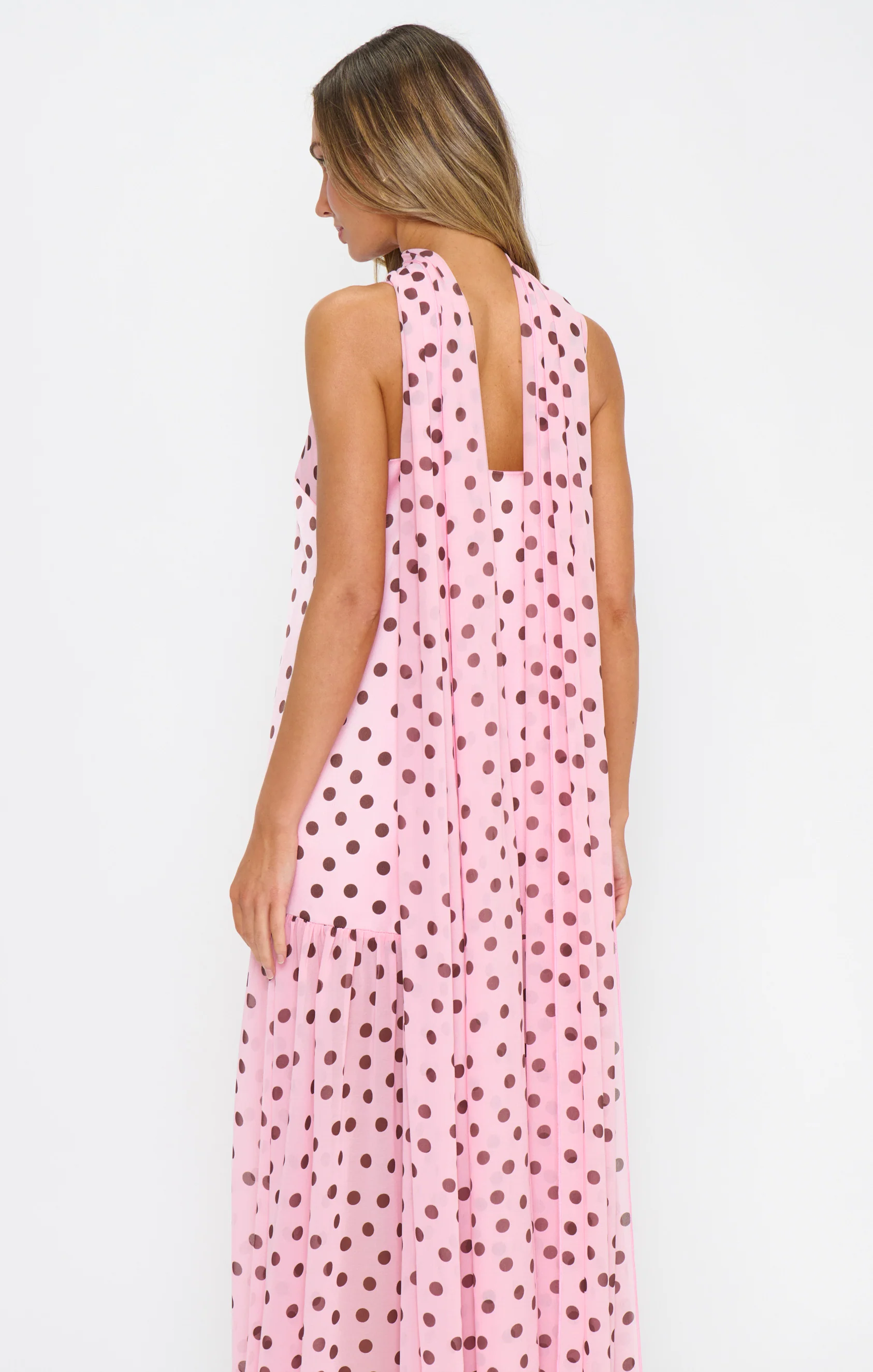 Dalia Maxi Dress ~ Pink Truffle Polka Dot - Image 4
