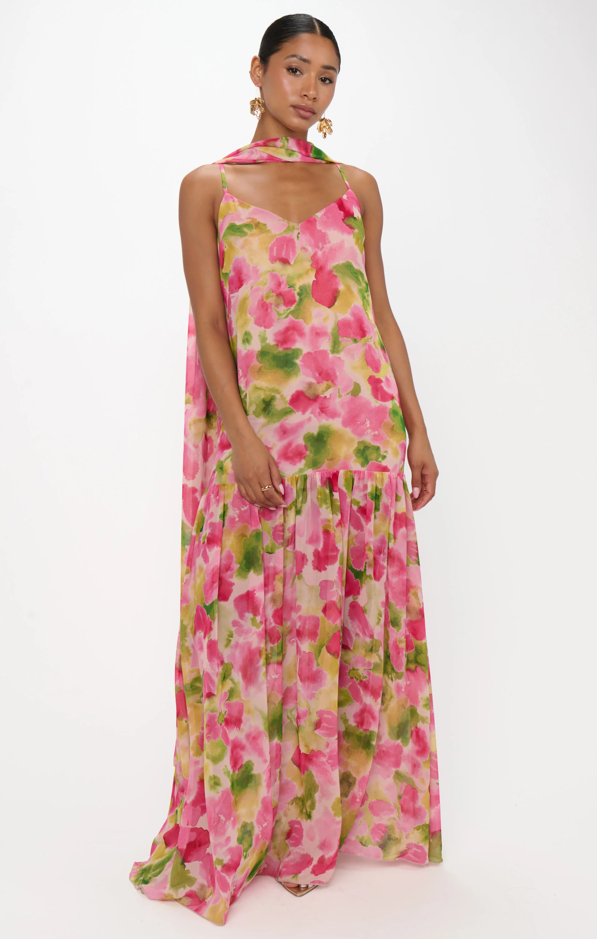 Dalia Maxi Dress ~ Watercolor Floral Chiffon - Image 4