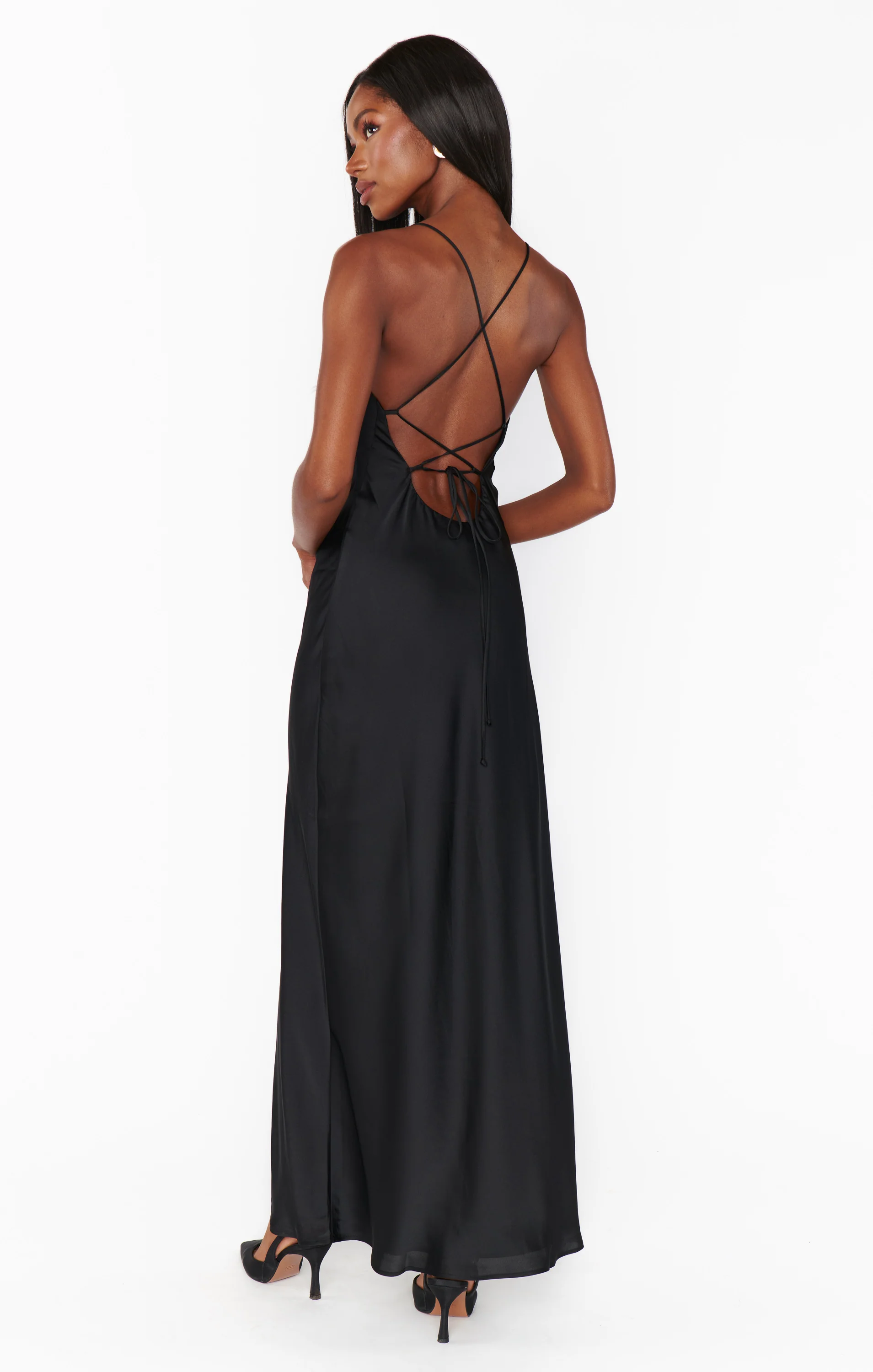 Dani Slip Dress ~ Black Luxe Satin - Image 4