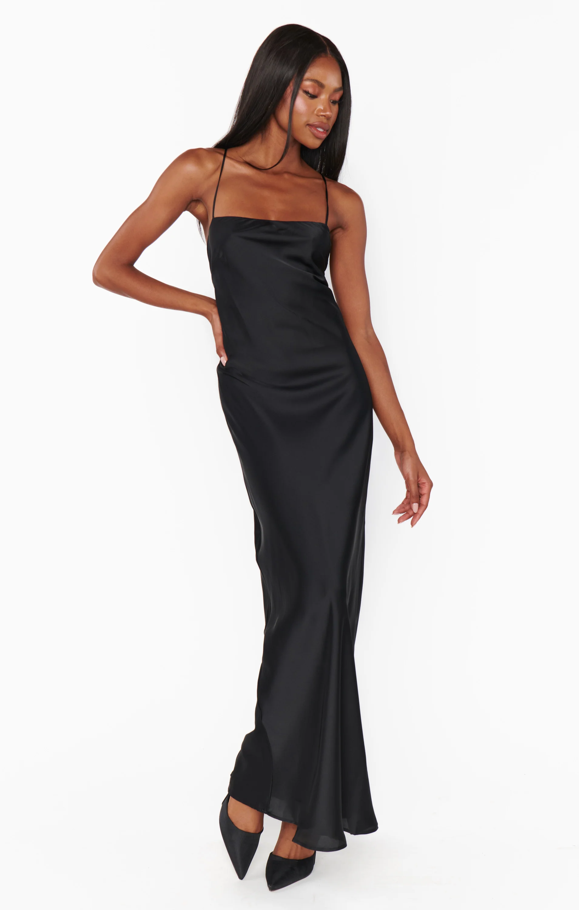 Dani Slip Dress ~ Black Luxe Satin - Image 7