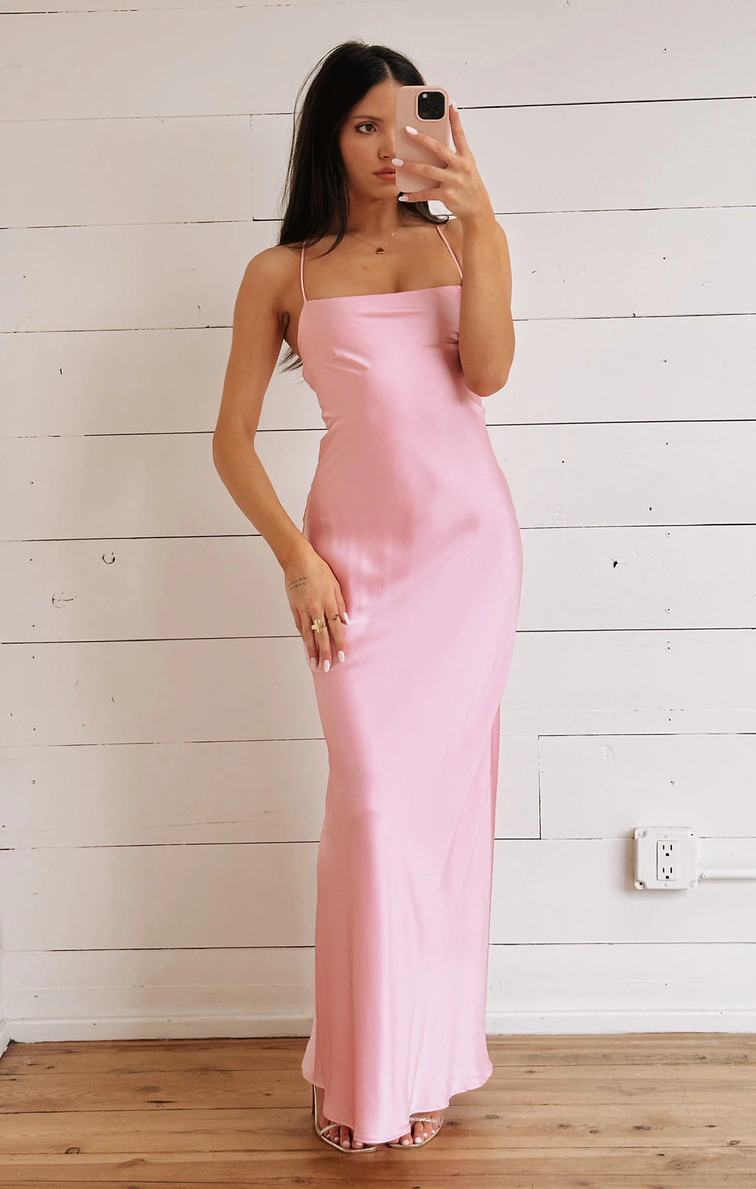 Dani Slip Dress ~ Light Pink Luxe Satin - Image 5