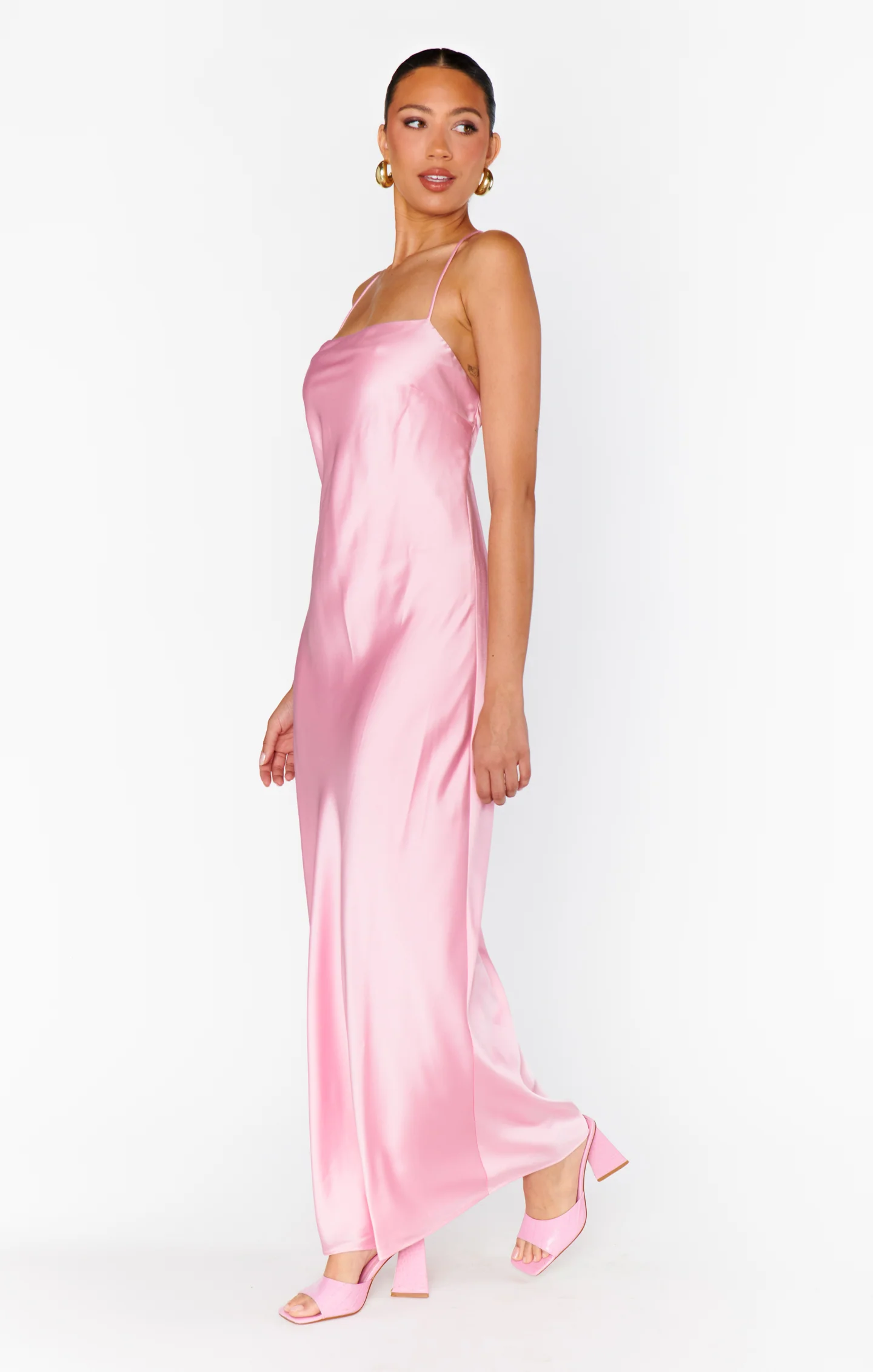 Dani Slip Dress ~ Light Pink Luxe Satin - Image 6