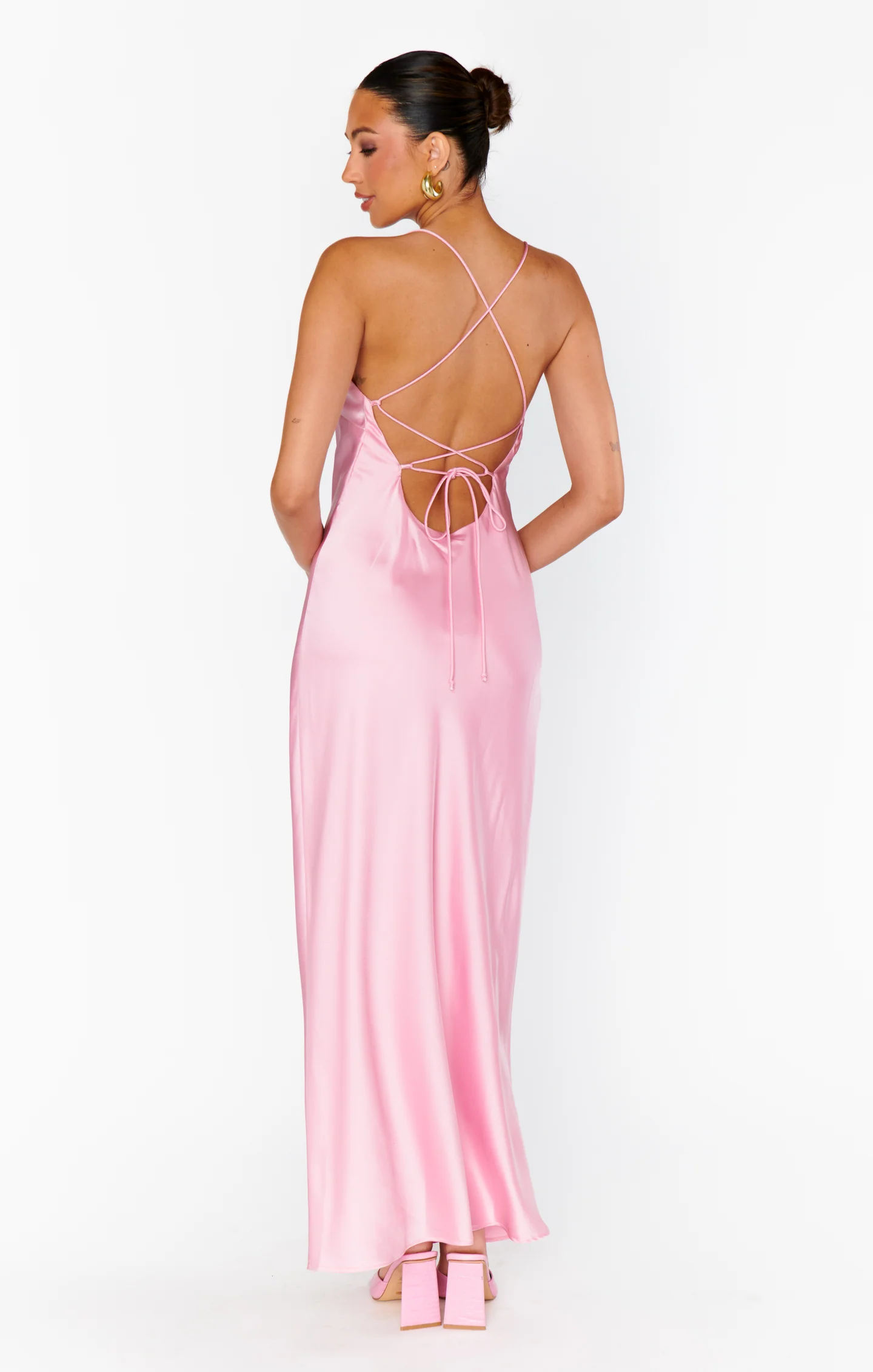 Dani Slip Dress ~ Light Pink Luxe Satin - Image 7