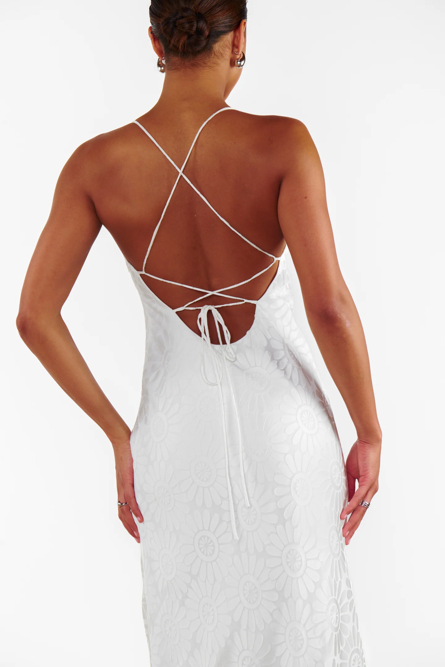 Dani Slip Dress ~ White Daisy Burnout - Image 3