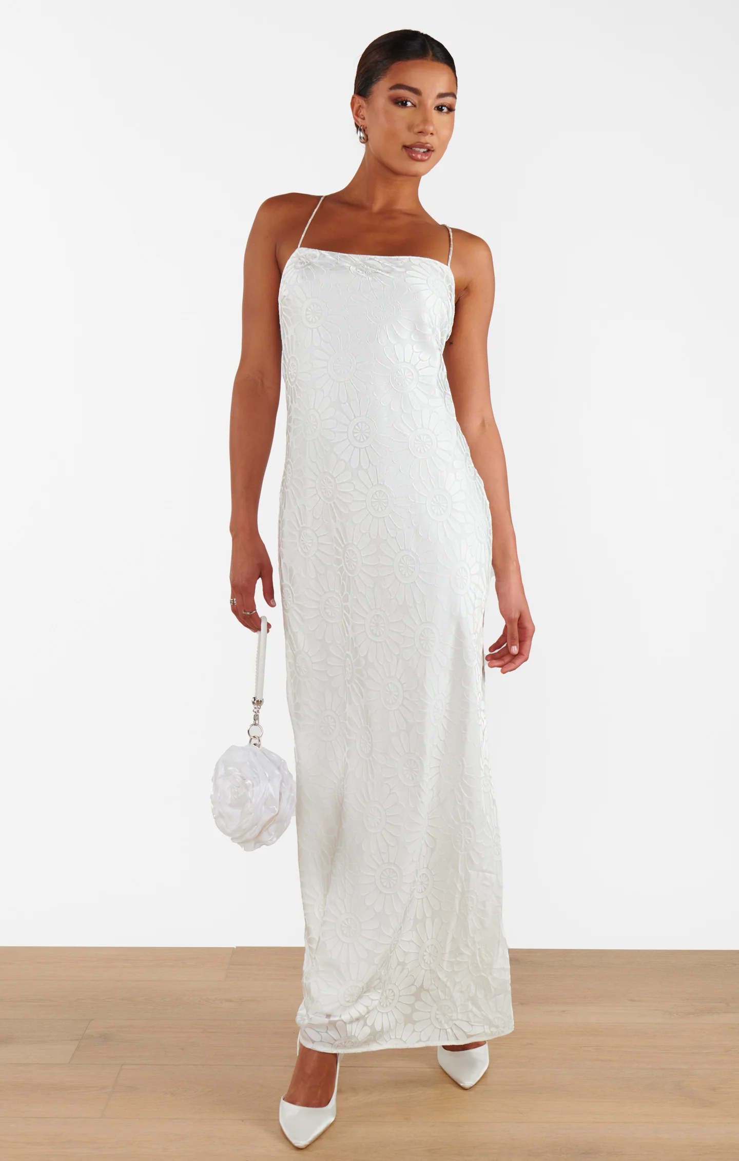 Dani Slip Dress ~ White Daisy Burnout - Image 4