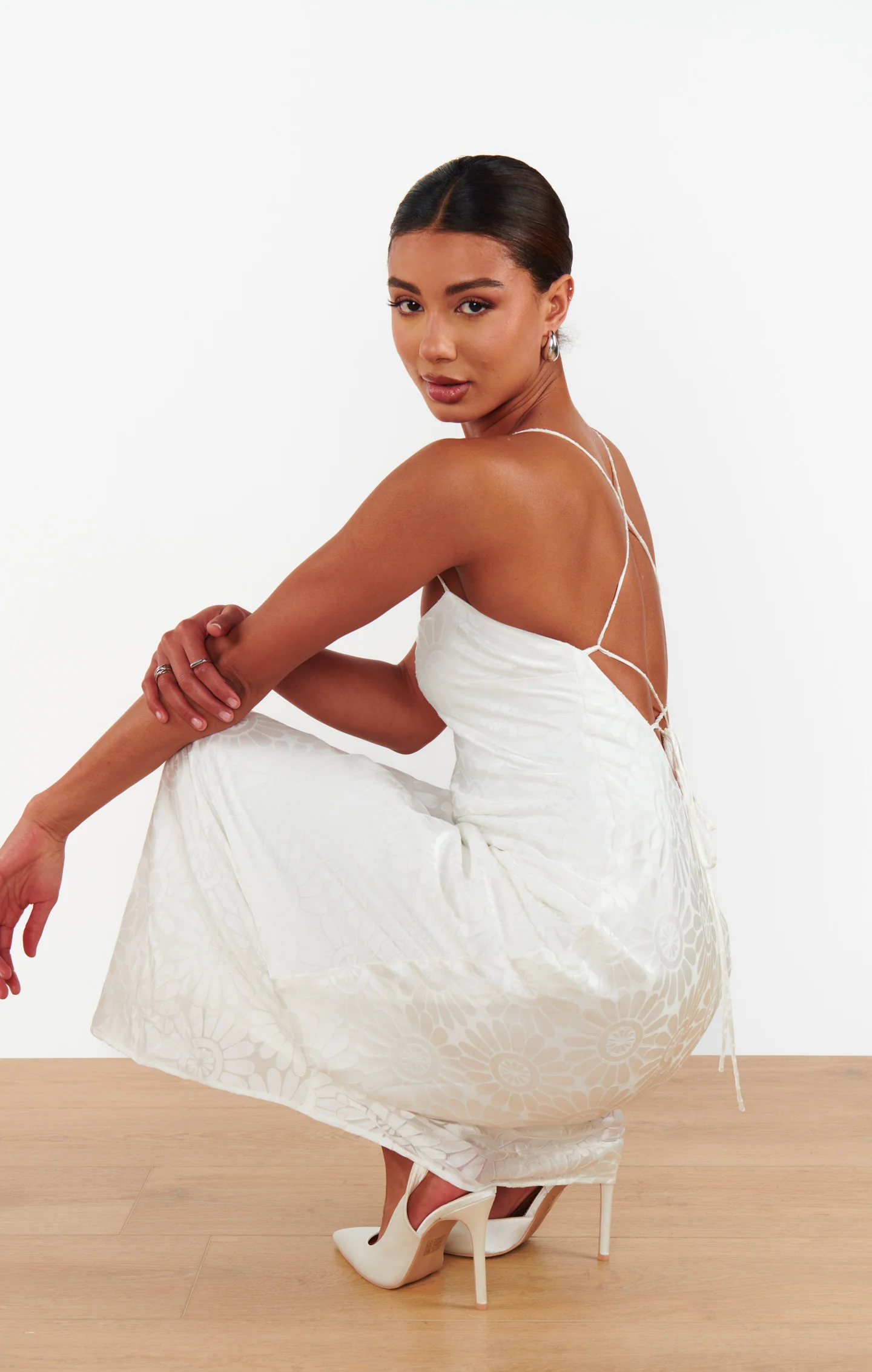 Dani Slip Dress ~ White Daisy Burnout - Image 5