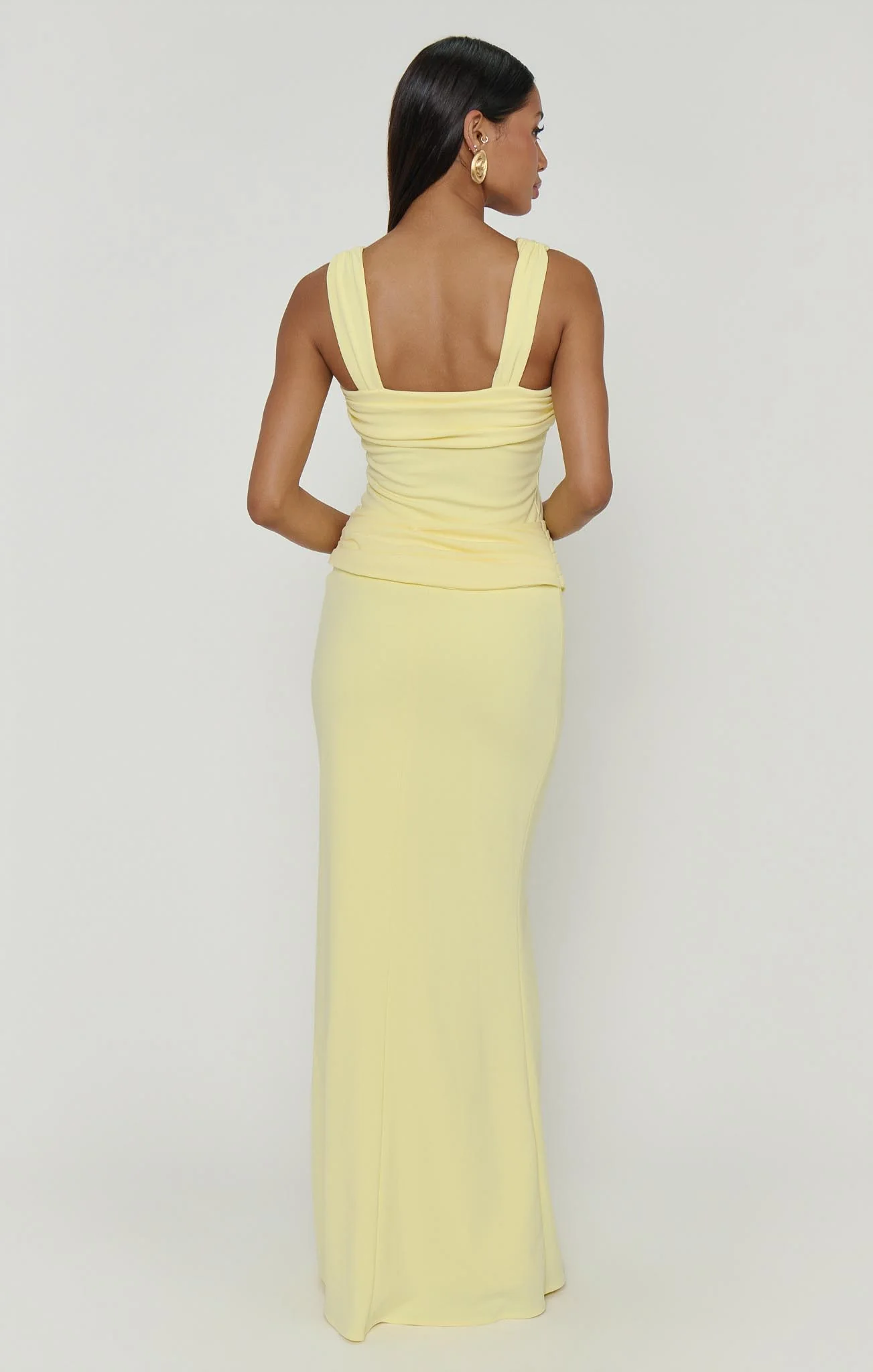 Danielle Maxi Dress ~ Pale Yellow Stretch - Image 4
