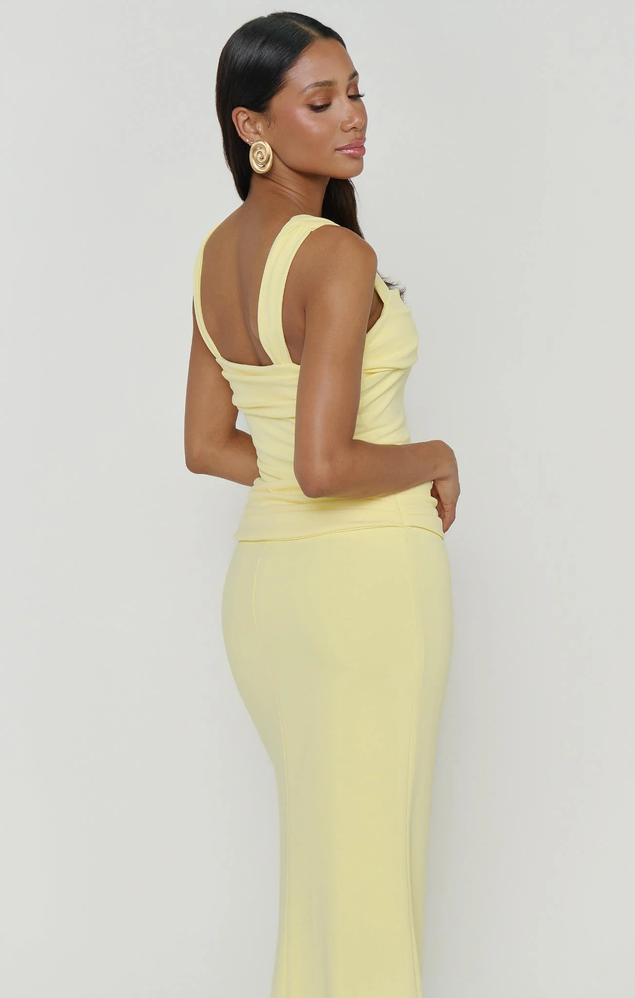 Danielle Maxi Dress ~ Pale Yellow Stretch - Image 5