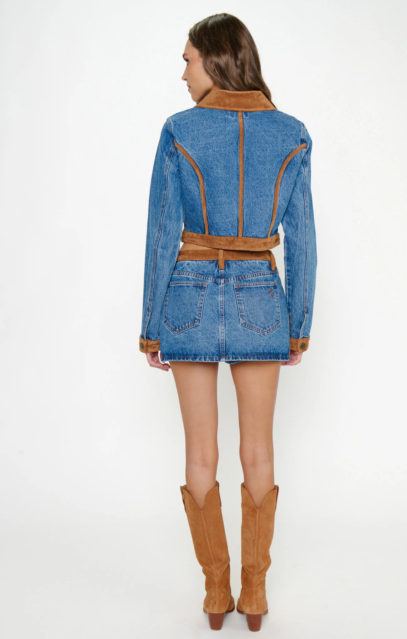 Dawson Skort ~ Indigo with Faux Suede - Image 5