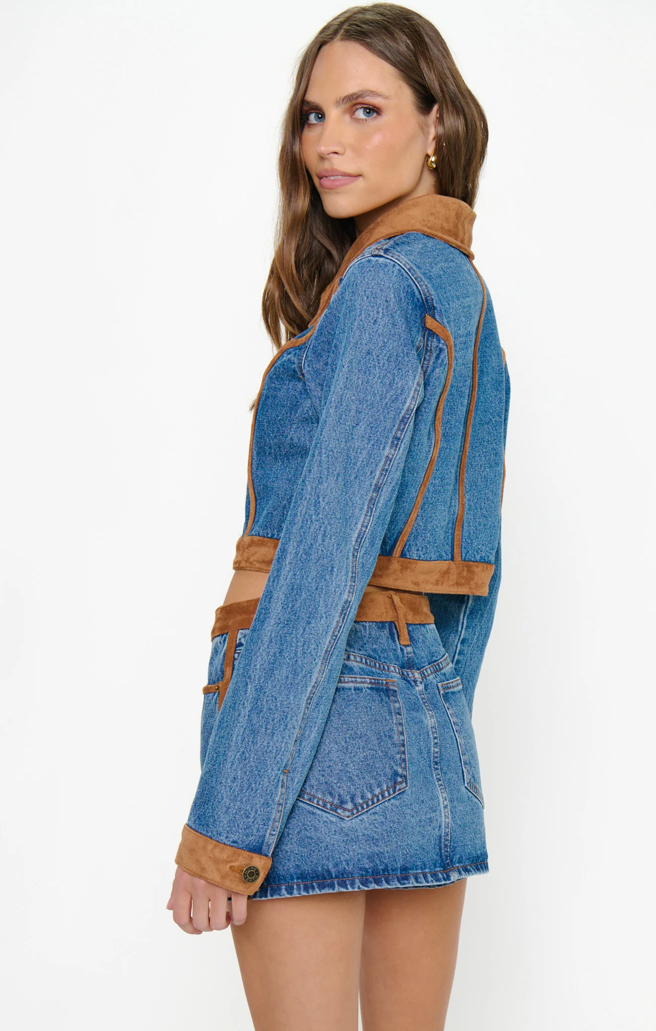 Dawson Skort ~ Indigo with Faux Suede - Image 6